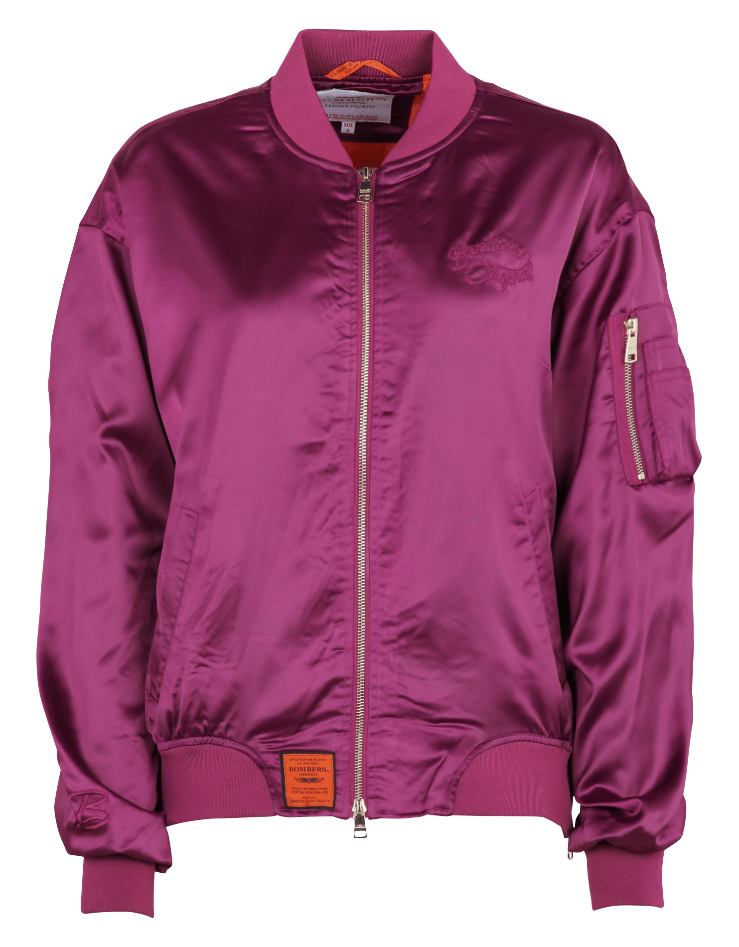 Satin Teddy-Kragenjacke BOMBERS ORIGINAL Violett