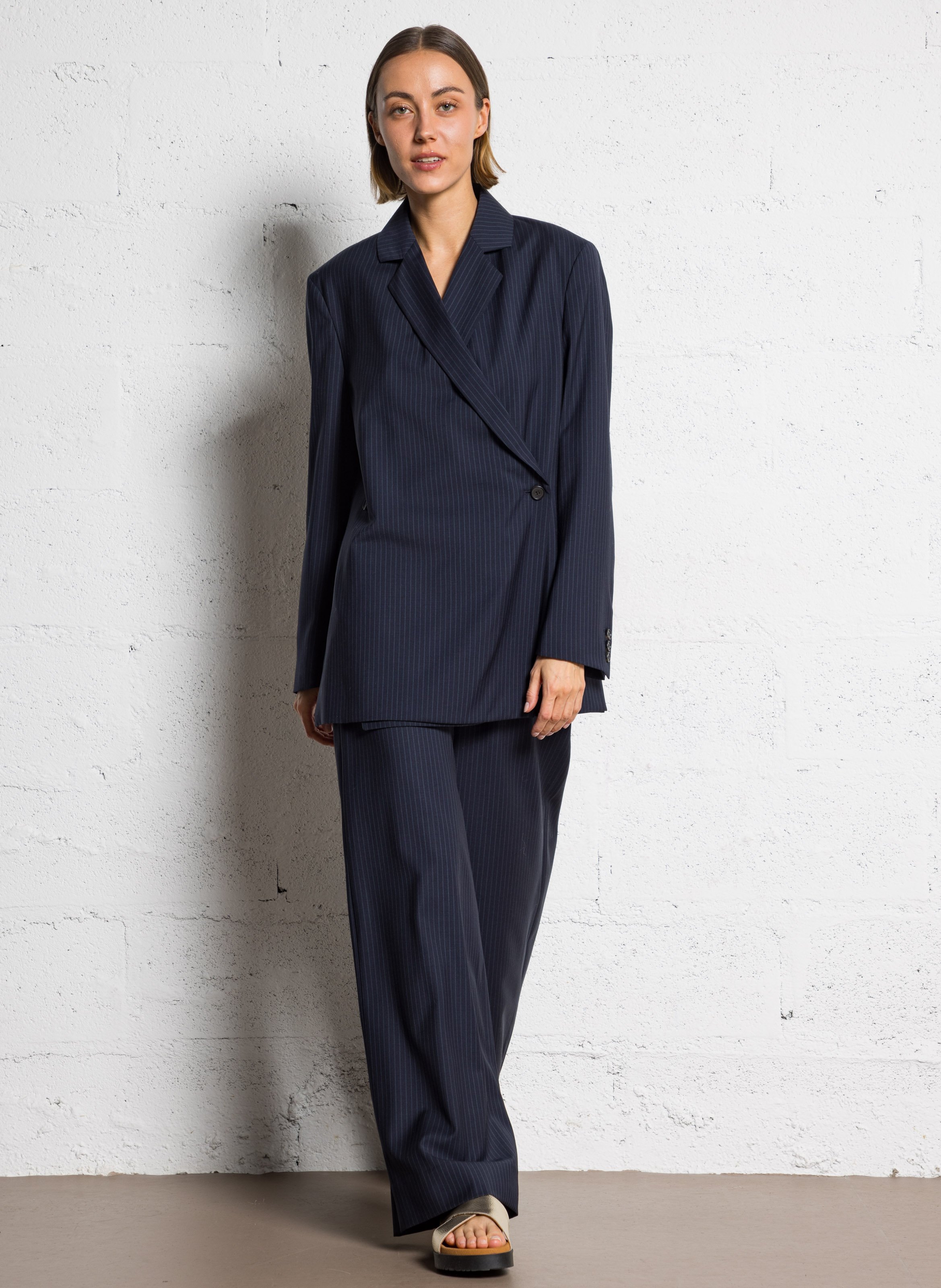 Straight wool blazer coat RUE DE TOKYO Blue