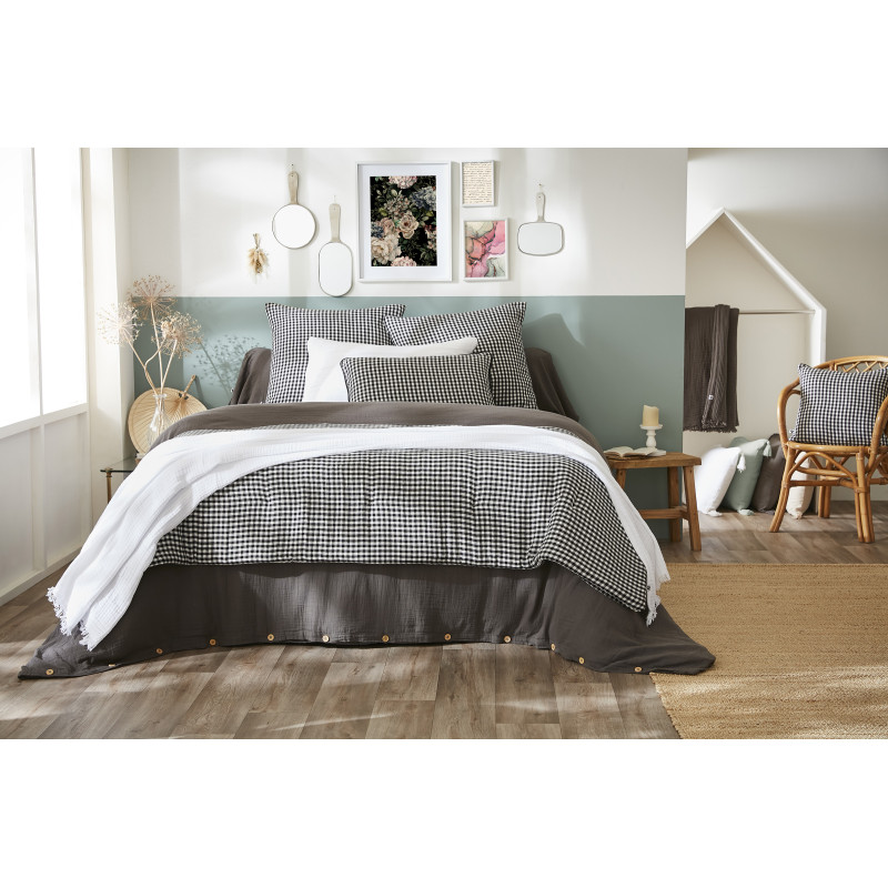 Cotton gauze bedspread or end-of-bed throw L'EFFET PAPILLON