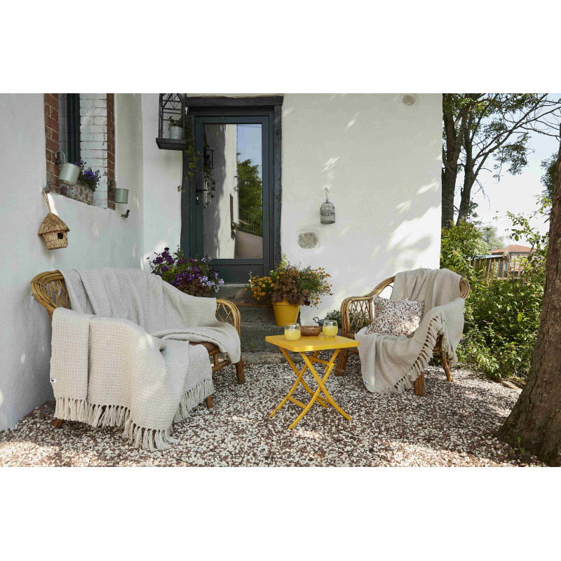 Plaid en coton pur L'EFFET PAPILLON Beige