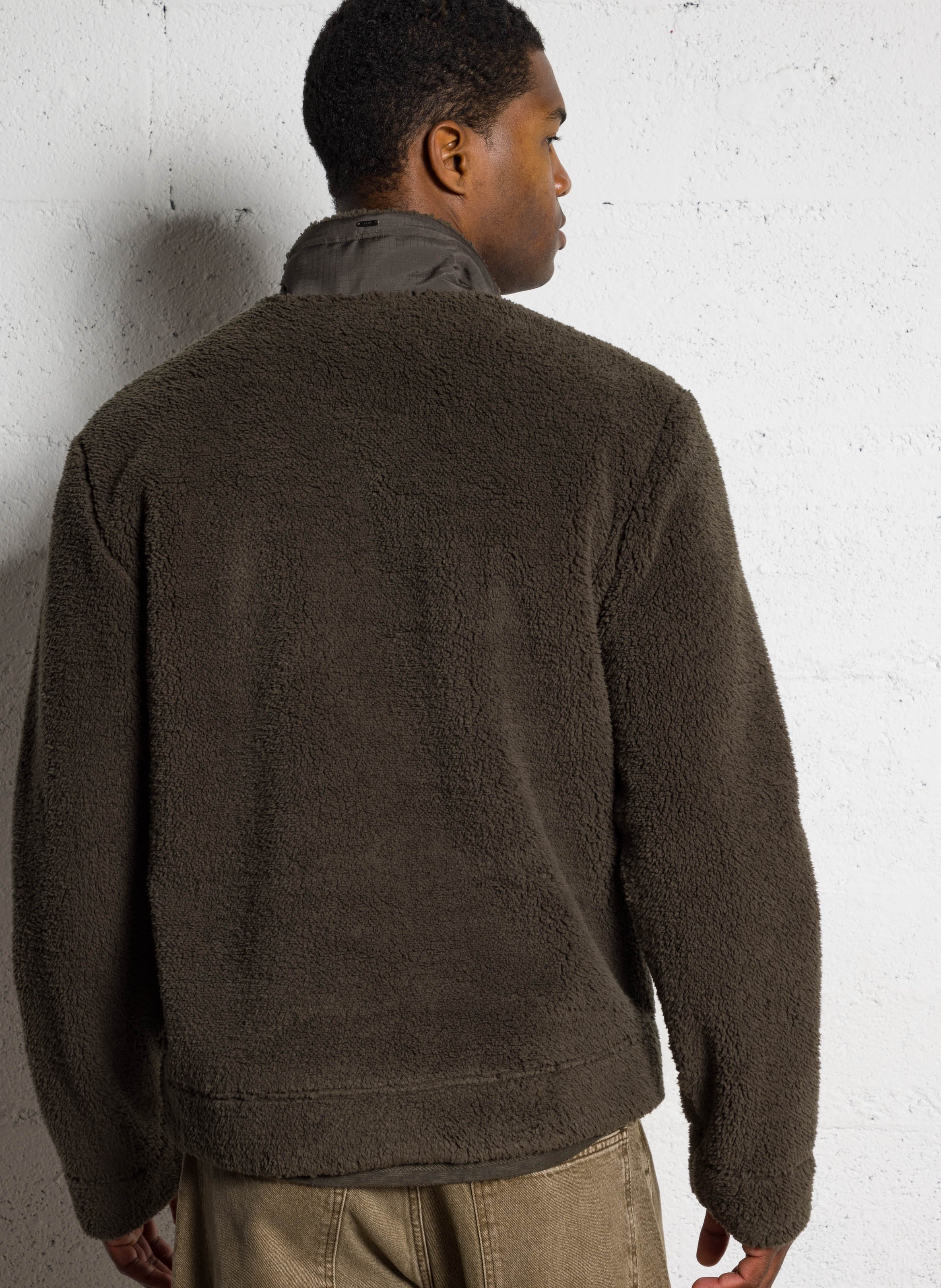 Gerade Fleecejacke mit Stehkragen IKKS Khaki