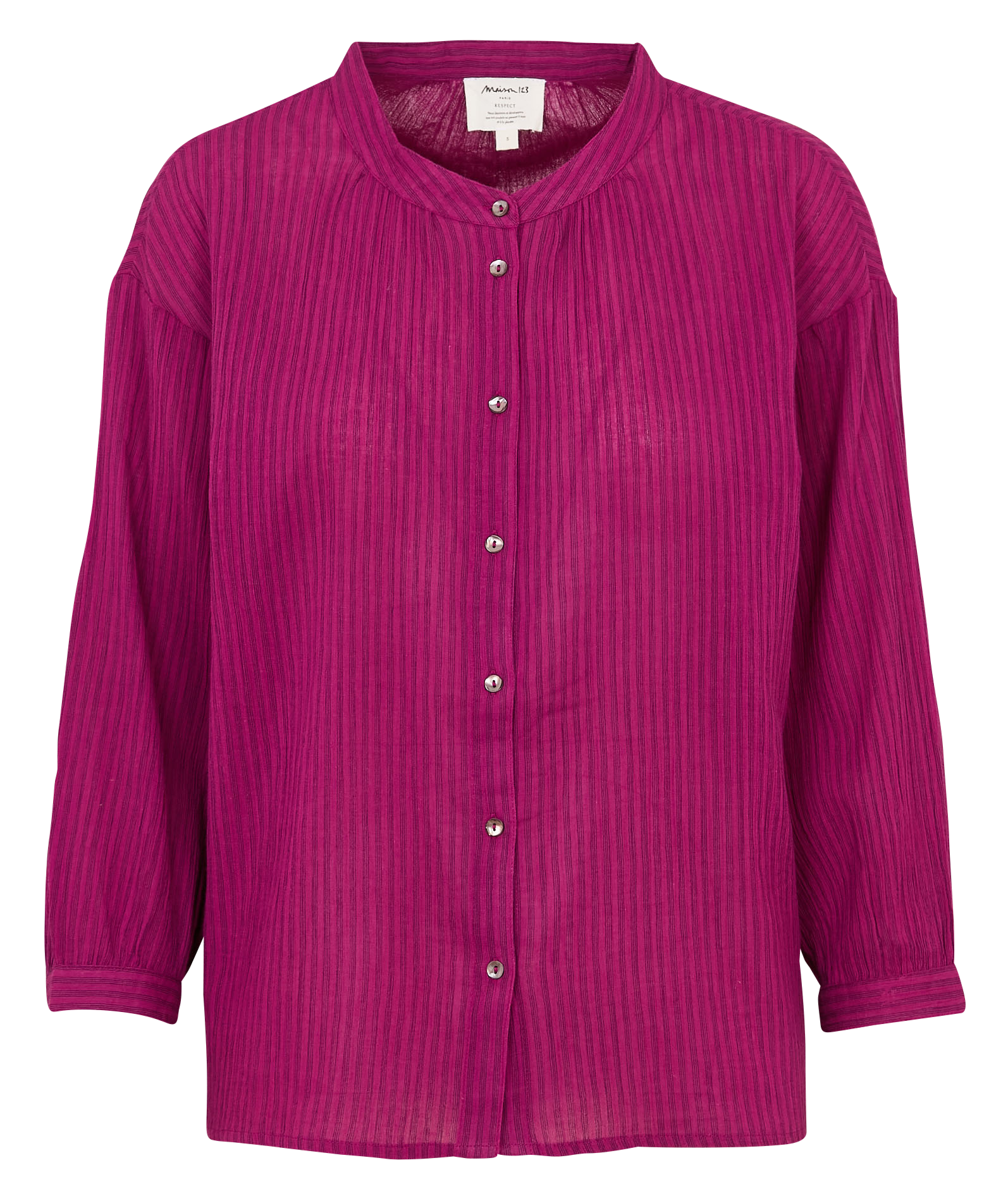 Chemise ample col mao en coton MAISON 123 Violet