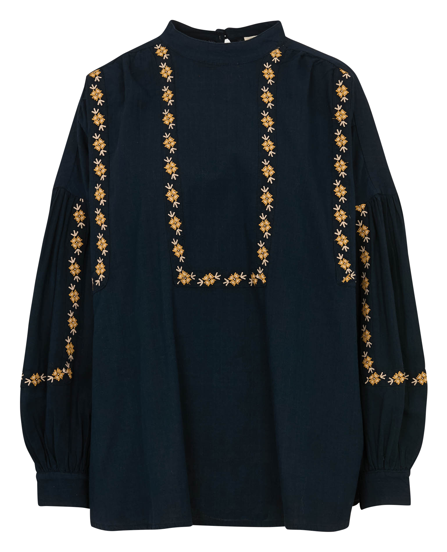 Blusa oversize cuello alto de algodón FEEKA Negro