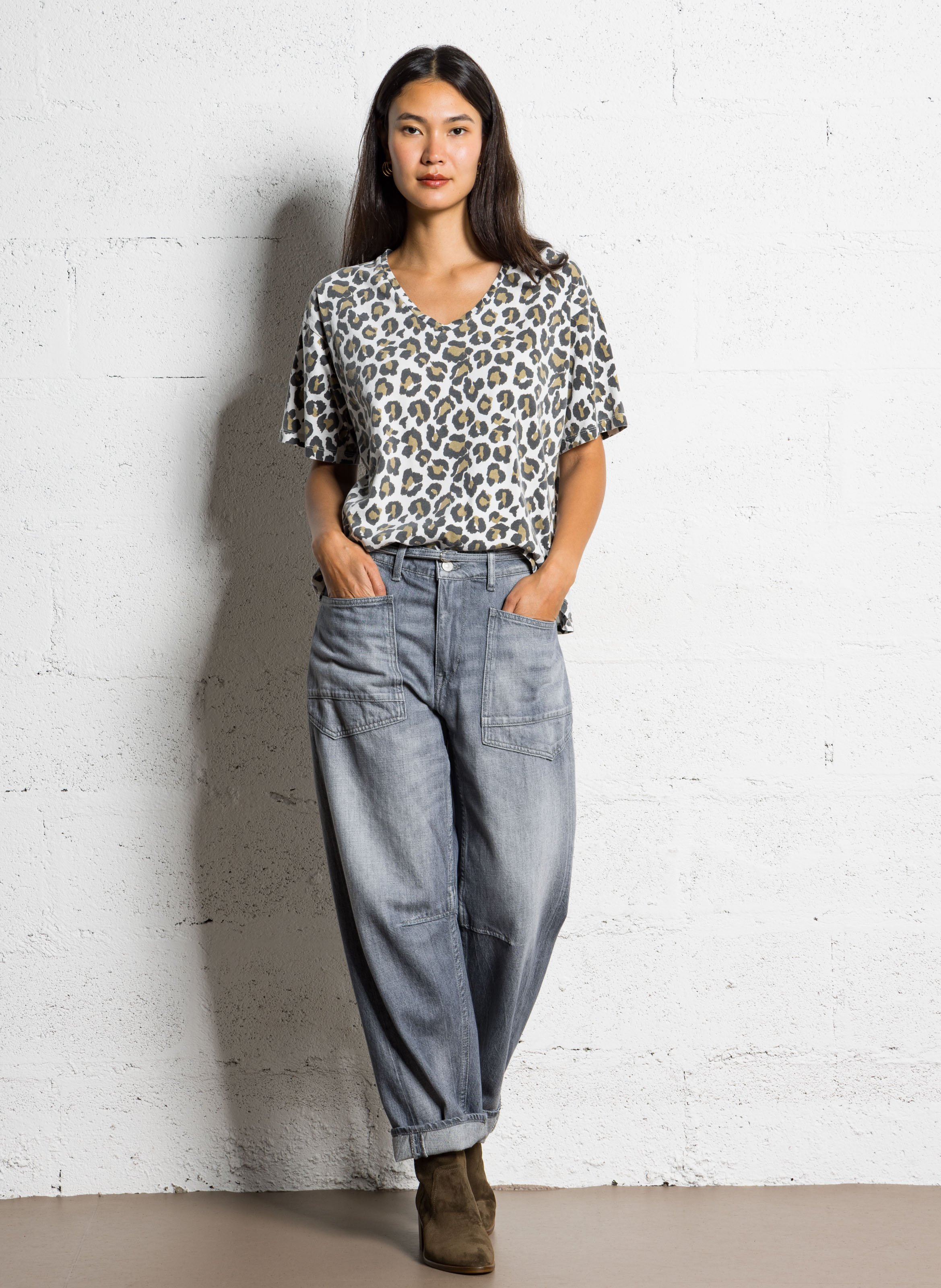 Bottines en cuir velours MELLOW YELLOW Kaki