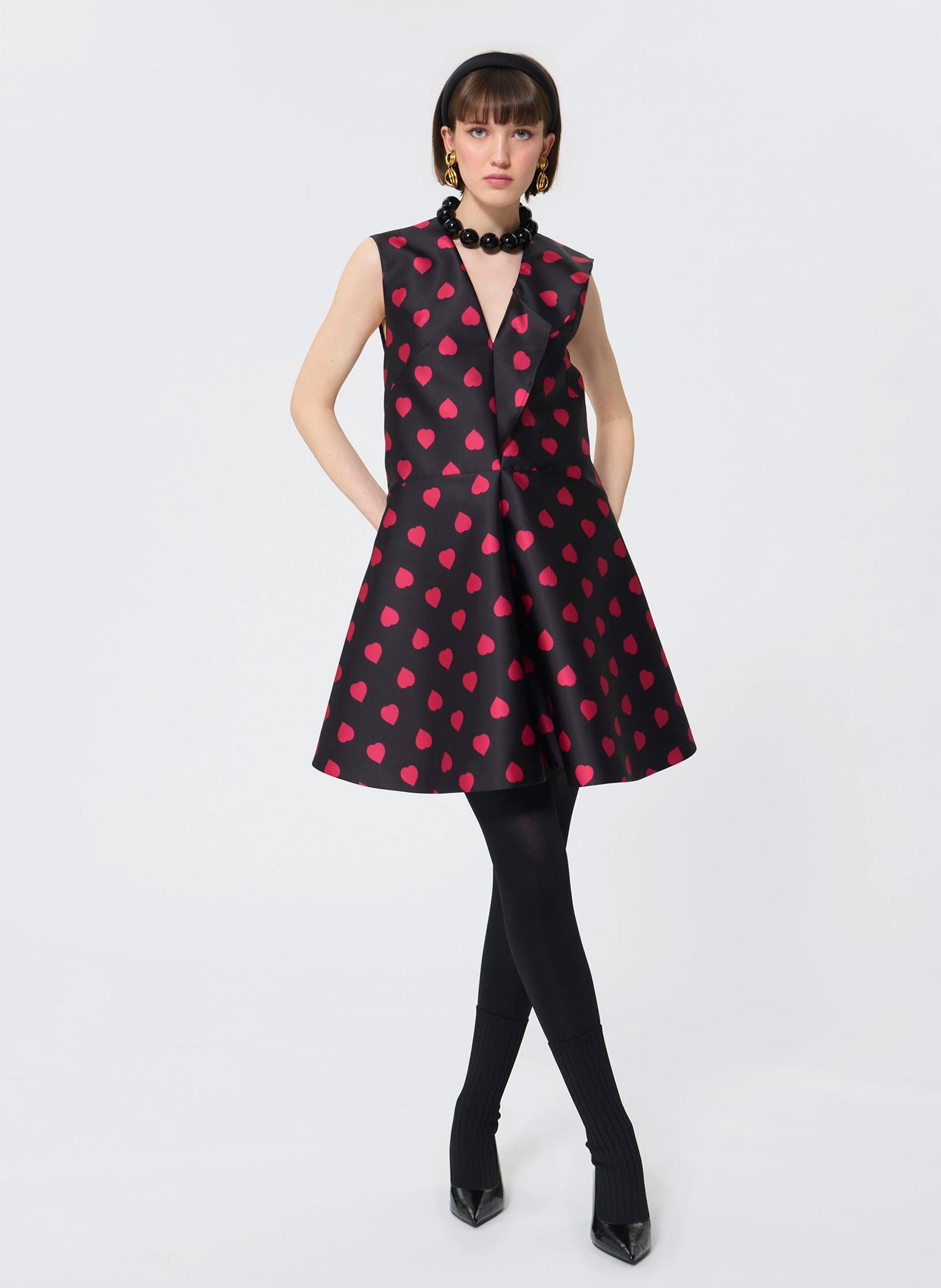 Robe courte col V TARA JARMON Noir