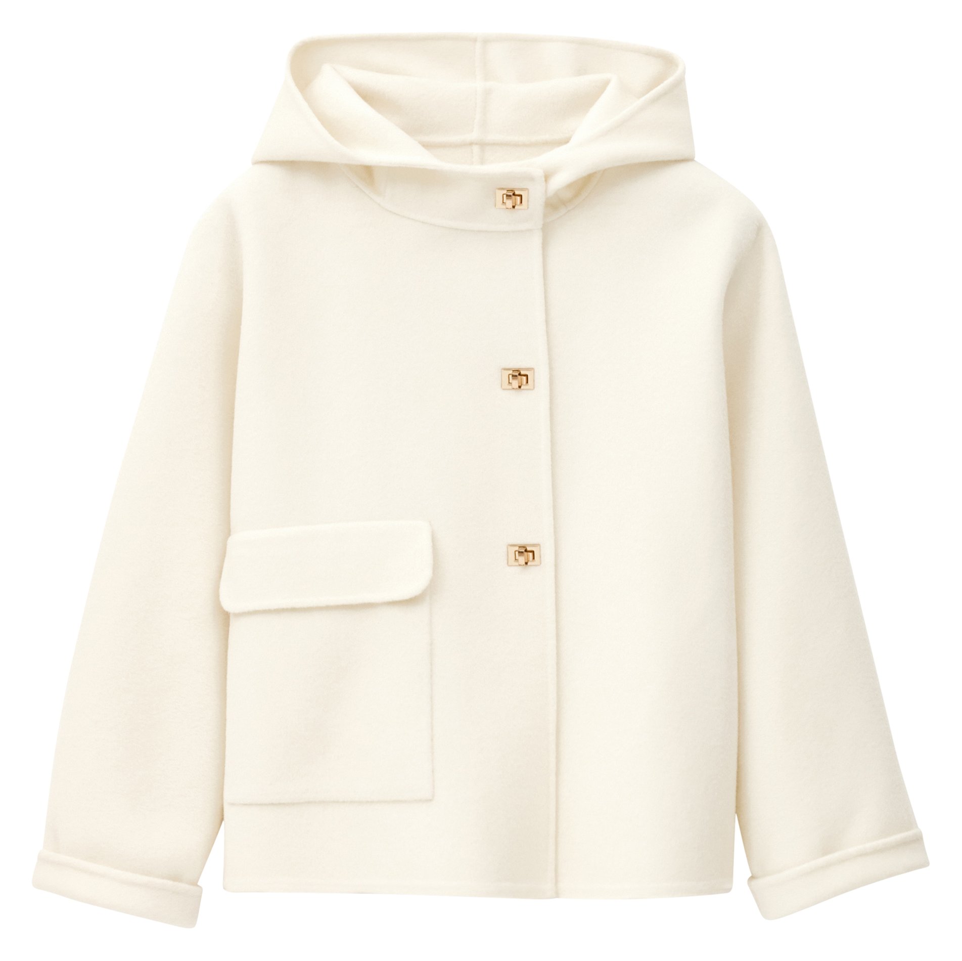 Korte wollen jas met capuchon BA&SH Beige