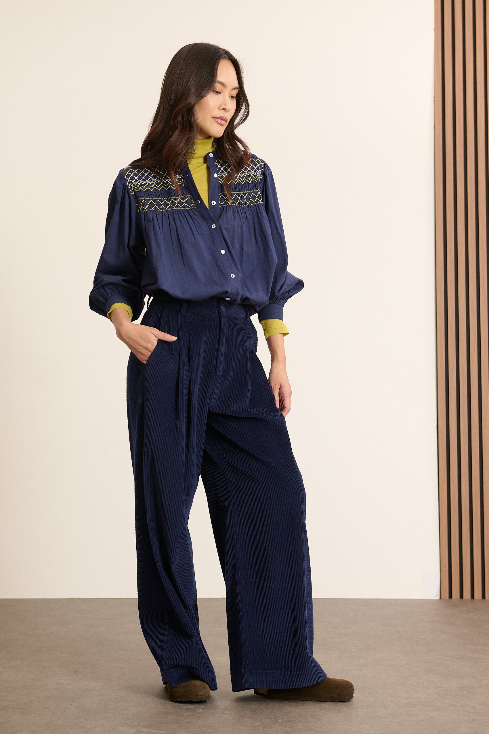 Embroidered long-sleeve blouse GARANCE PARIS Blue