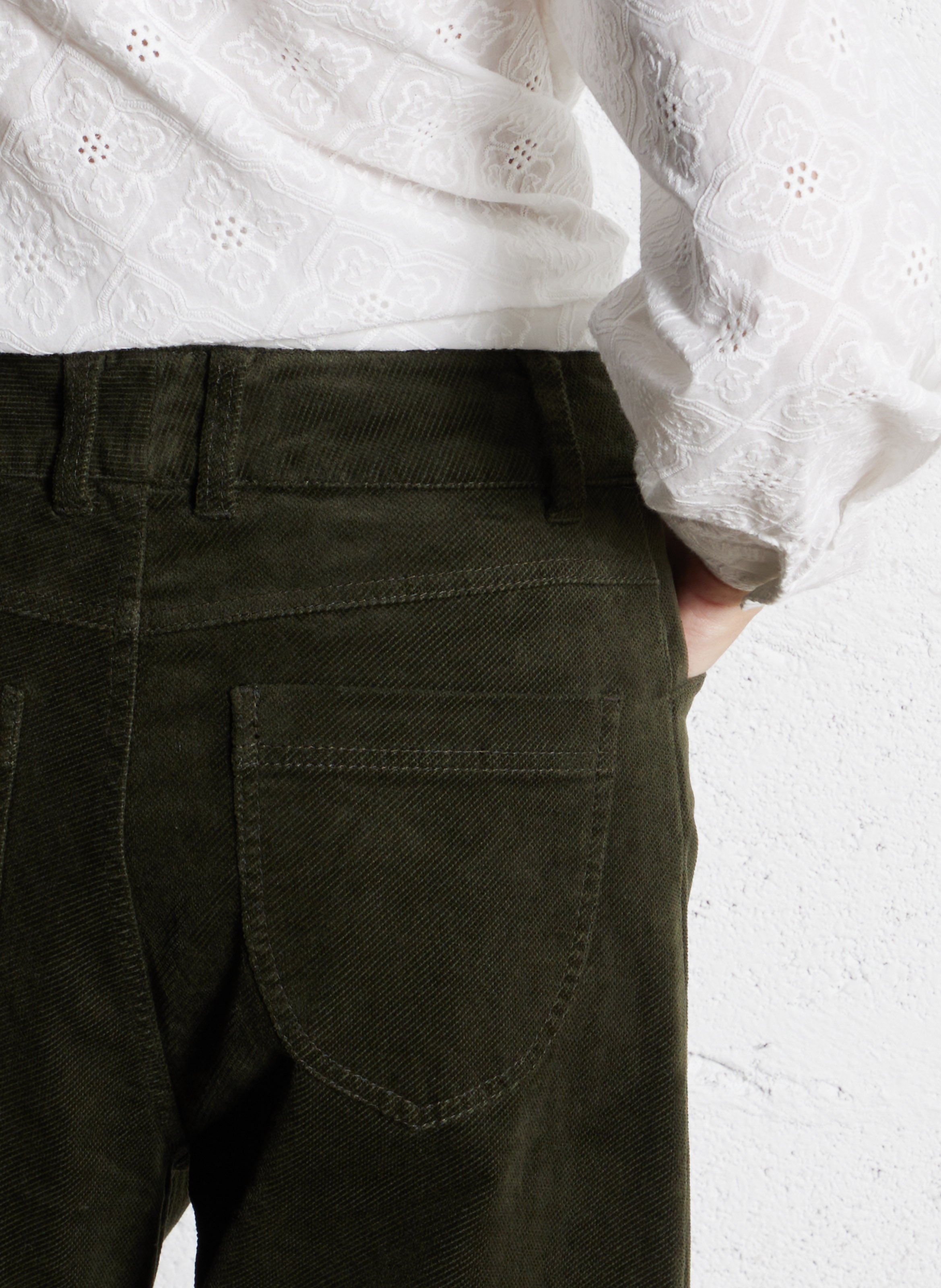 Pantalon large en coton mélangé BENSIMON Kaki