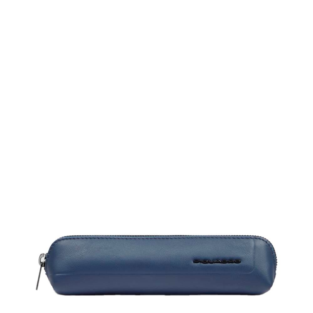 Leather pen case PIQUADRO Blue