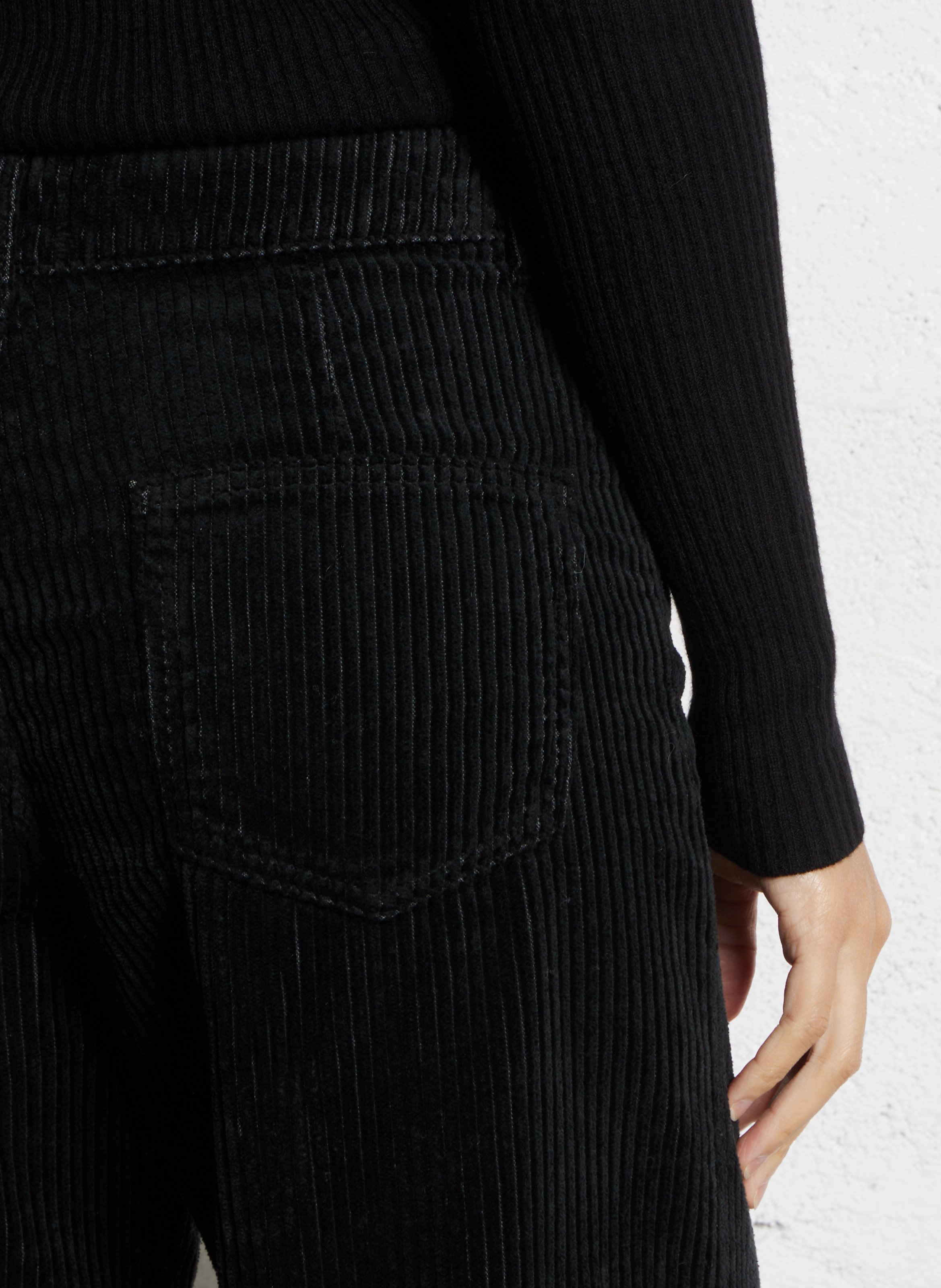 Wijde broek van ribfluweel van katoen ACQUAVERDE Zwart