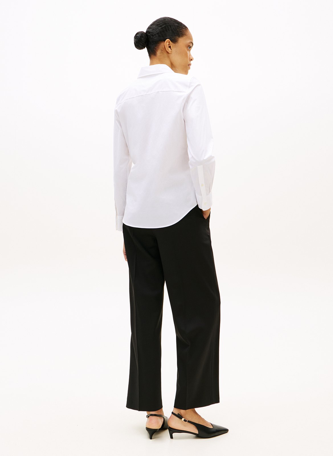 Chemise droite en coton mélangé TOMMY HILFIGER Blanc