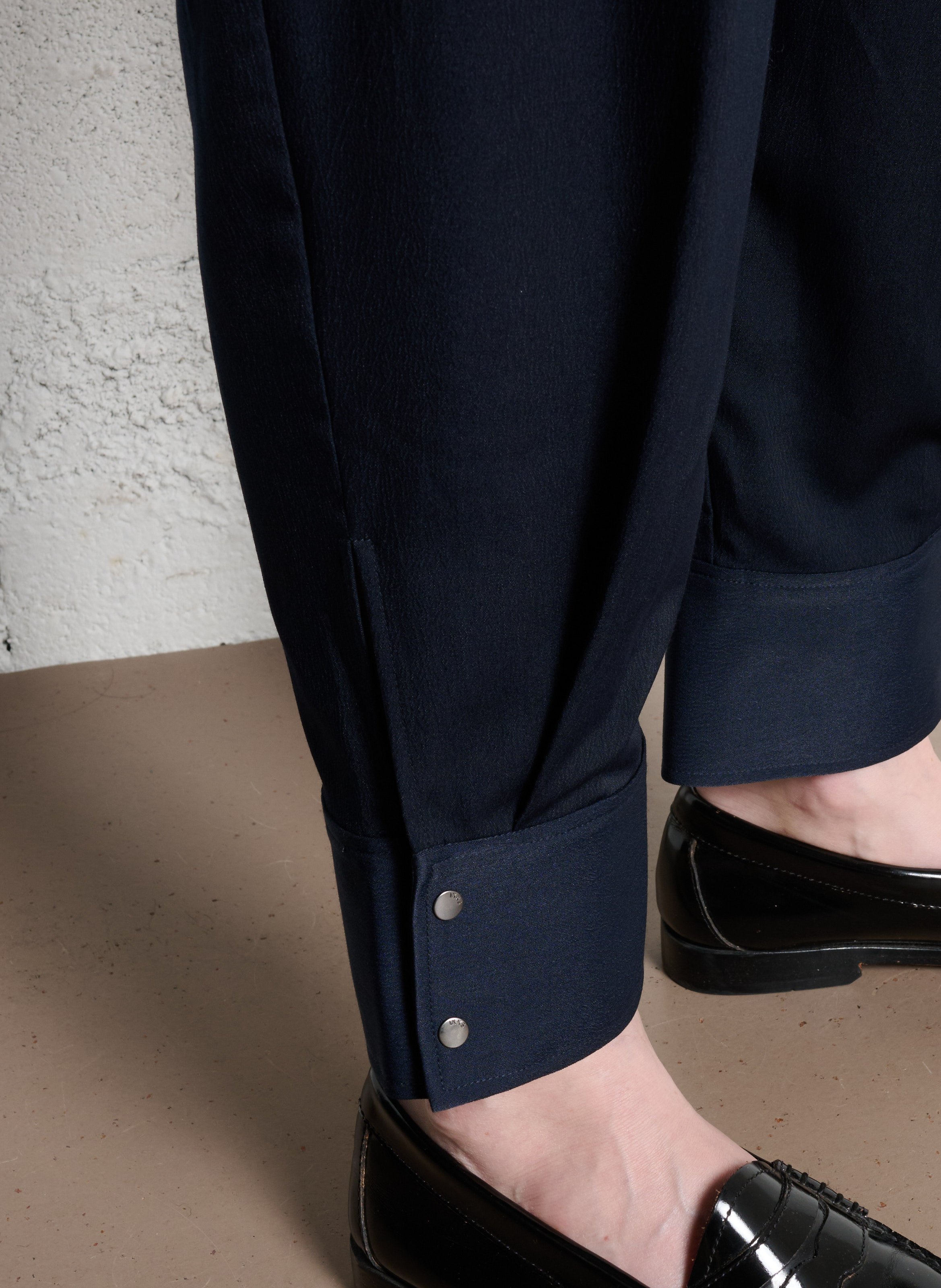 Pantalon large taille haute fluide IKKS Bleu