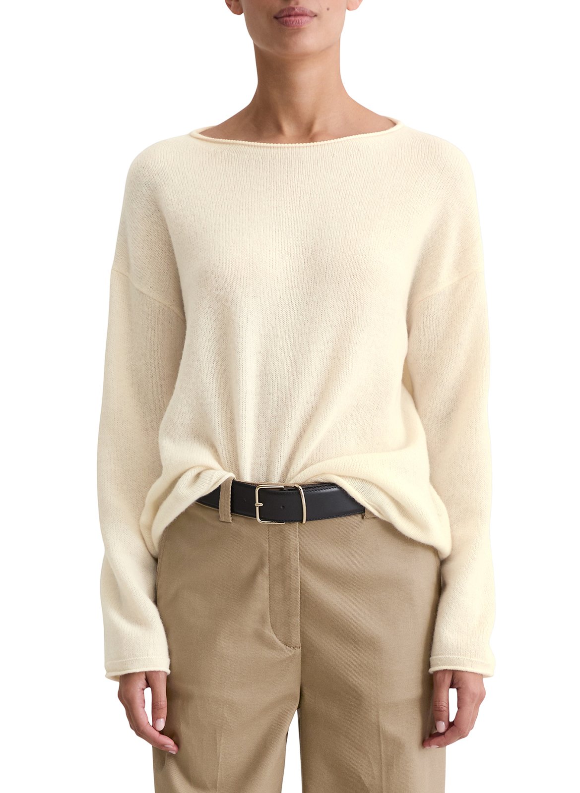 Pull col bateau en laine mélanée MARC O'POLO Beige
