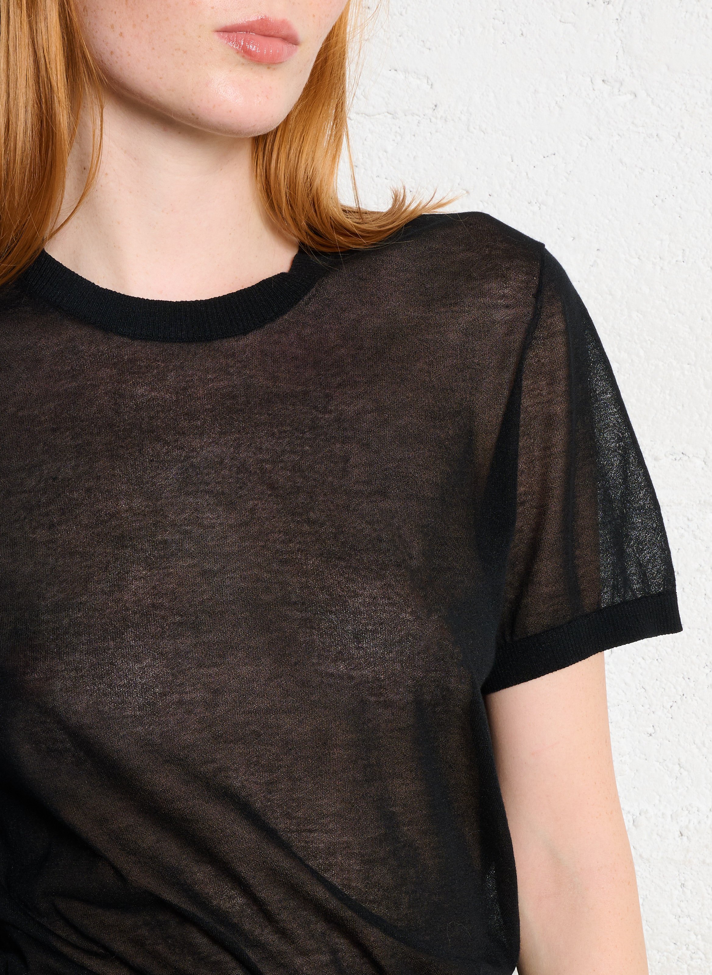 Pull col rond en coton mélangé SOEUR Noir