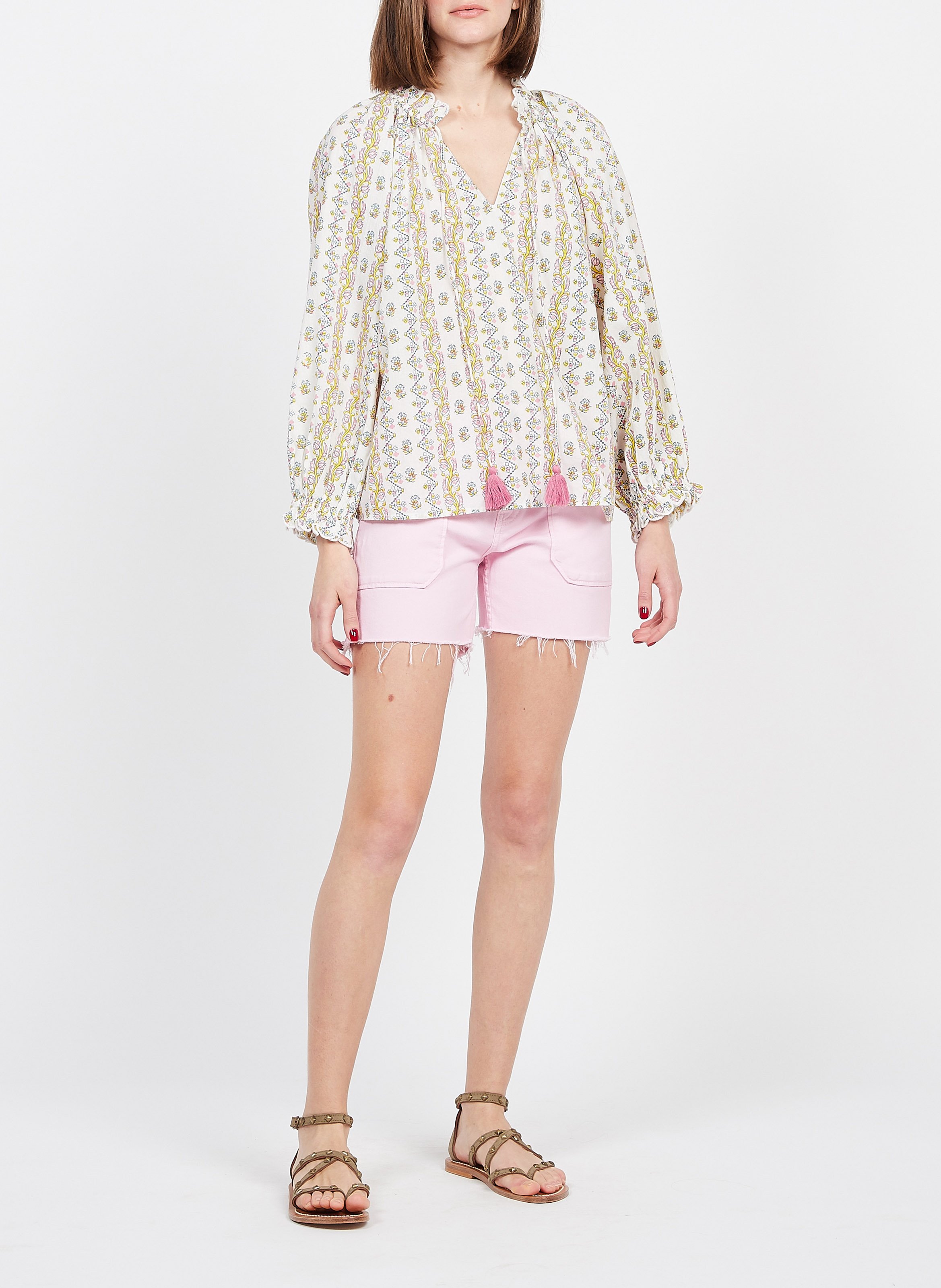 Short droit en denim stretch  ACQUAVERDE Rose