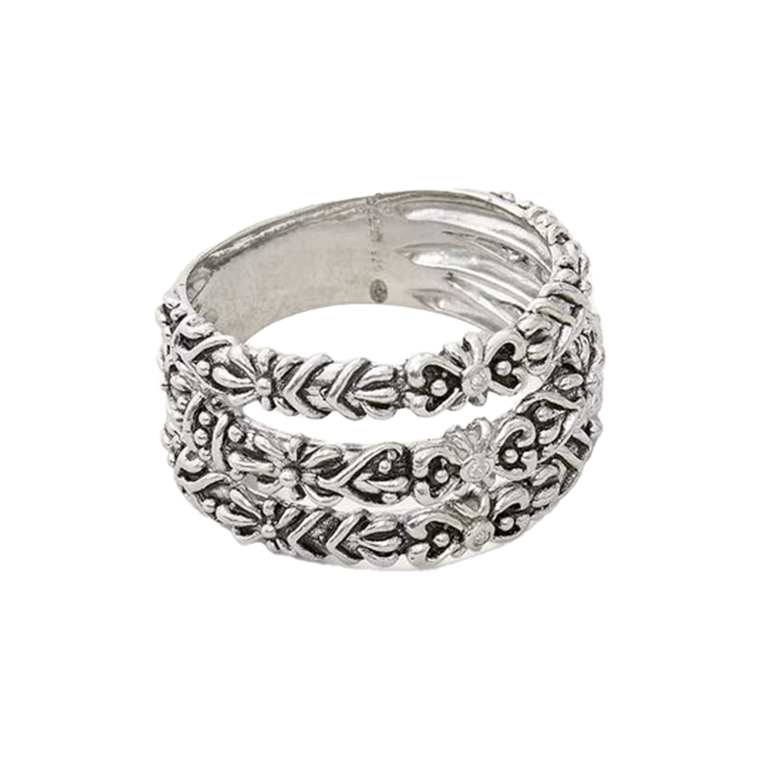 Bague anneau zircon BA&SH Argent