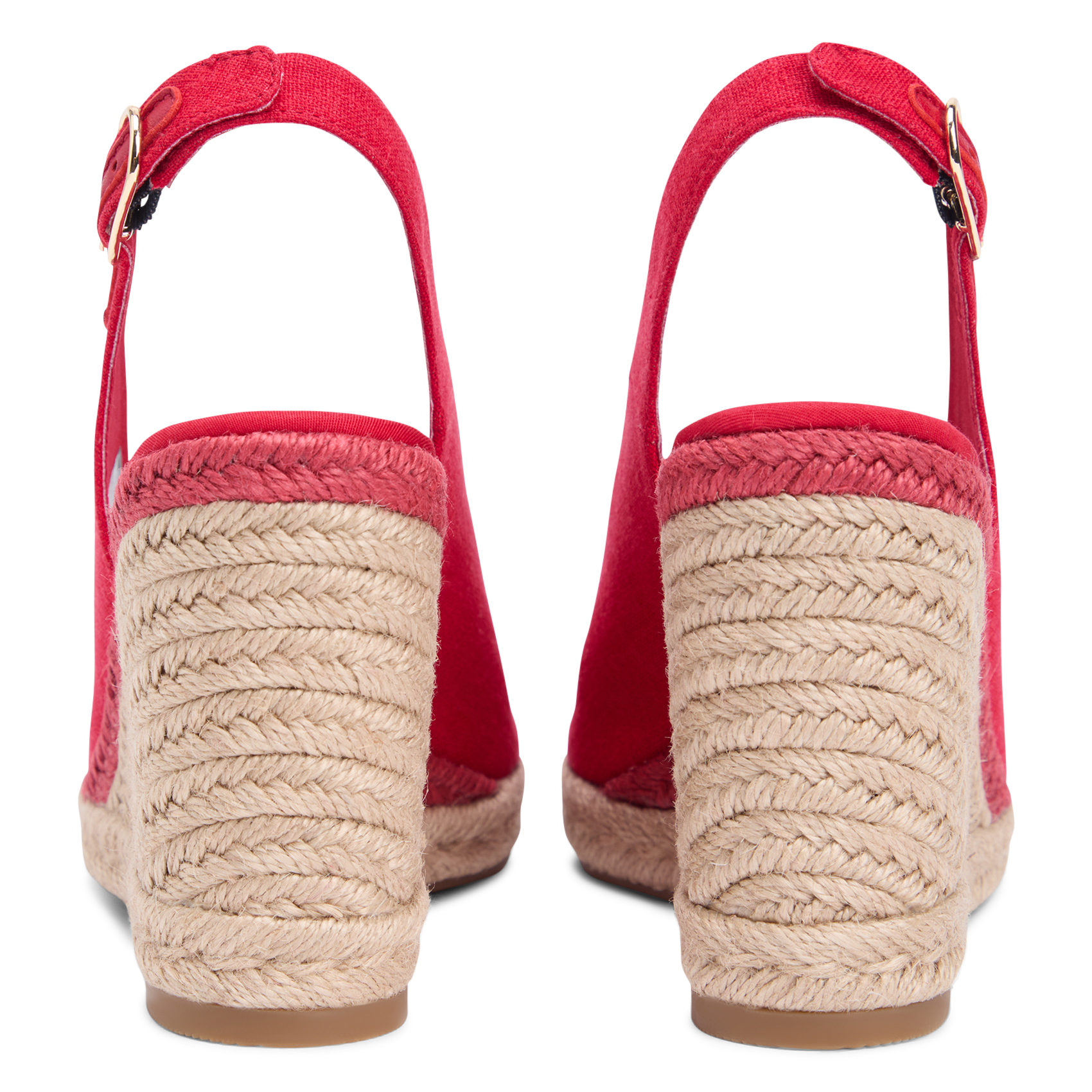 Sandales compensées en toile TOMMY HILFIGER Rouge