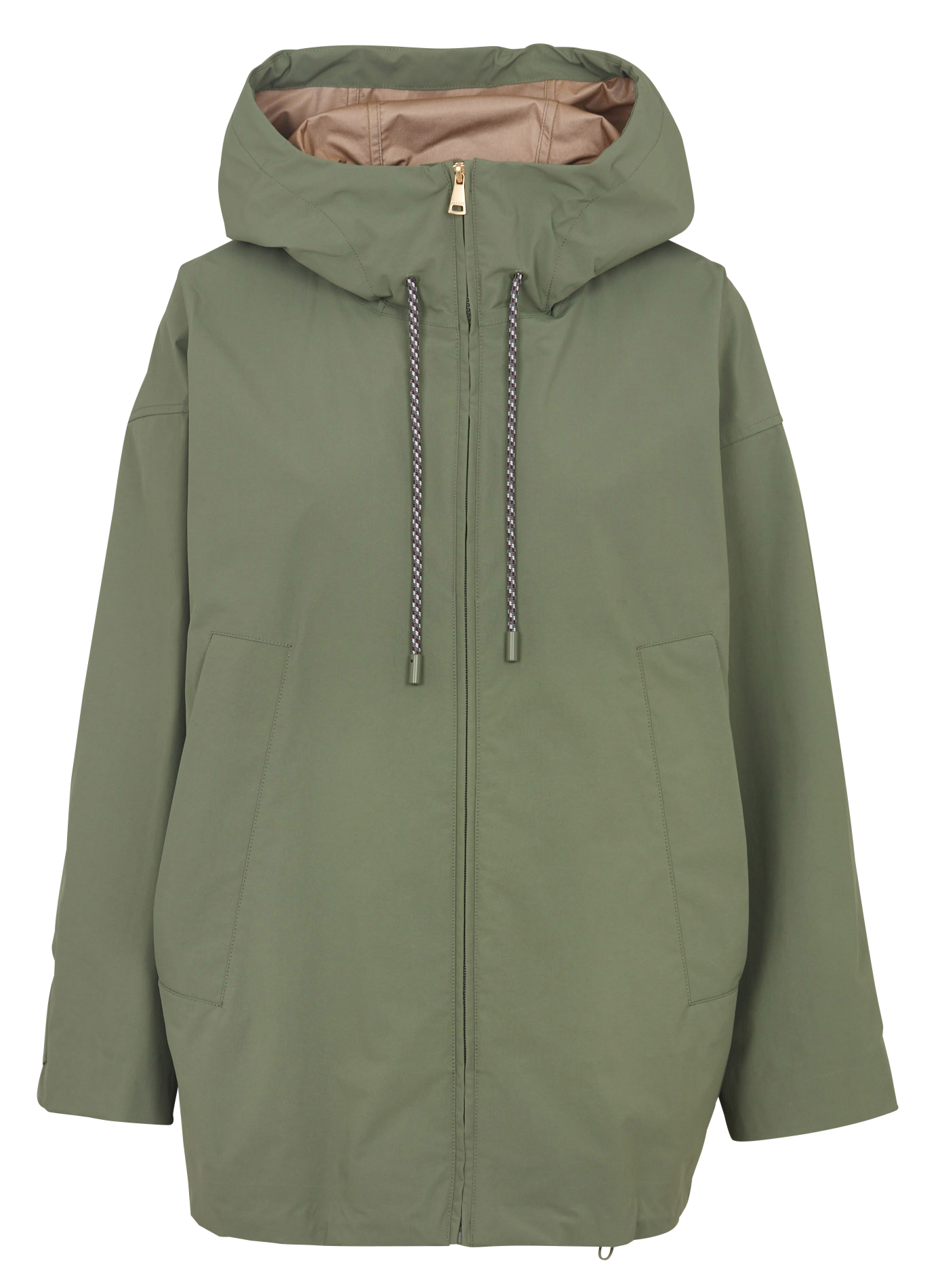 Parka met ruime capuchon in effen kleur MAX MARA WEEK END Groen
