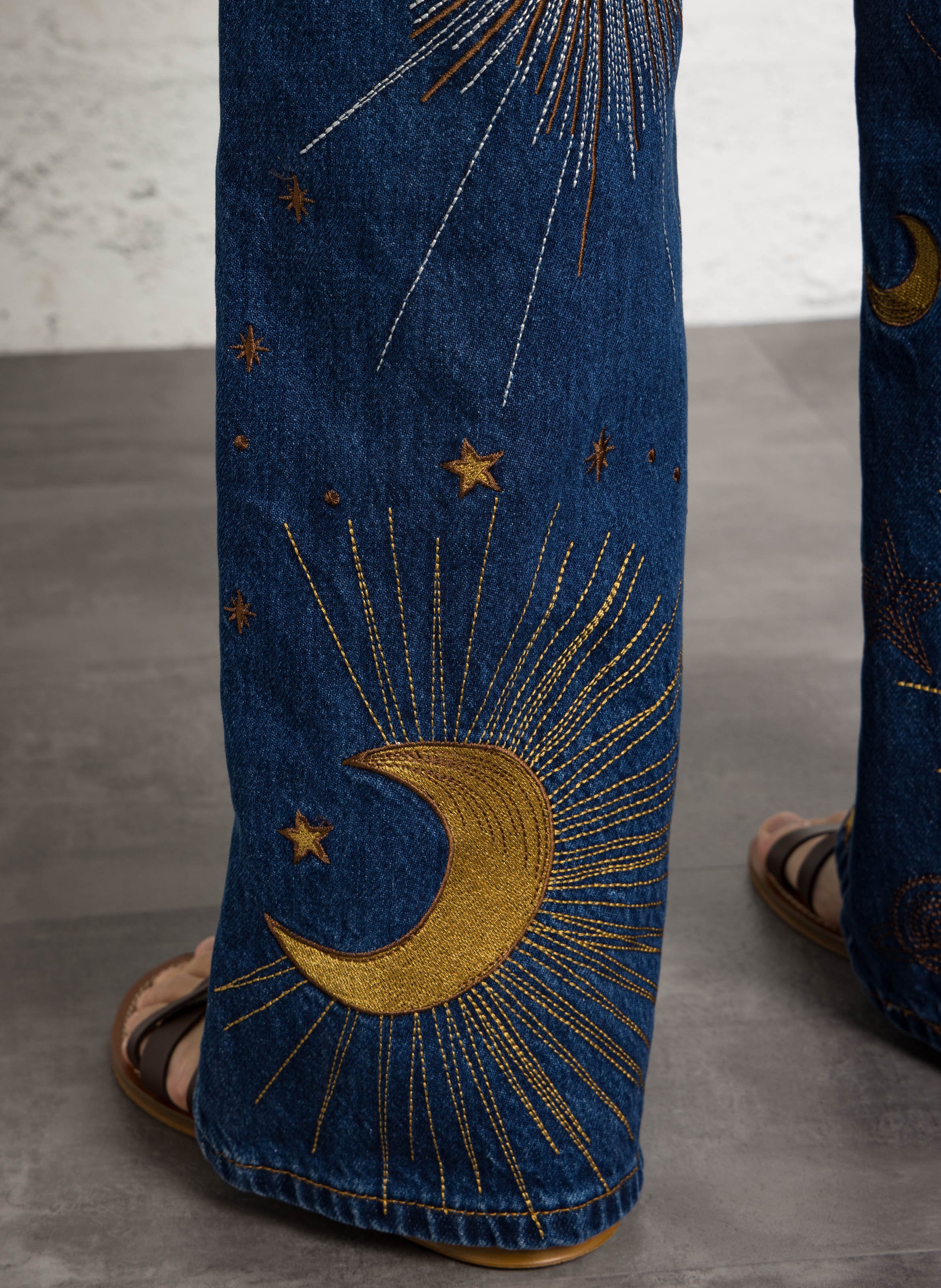 Wijde jeans van geborduurd katoen LA PETITE ETOILE Jeans onbewerkt