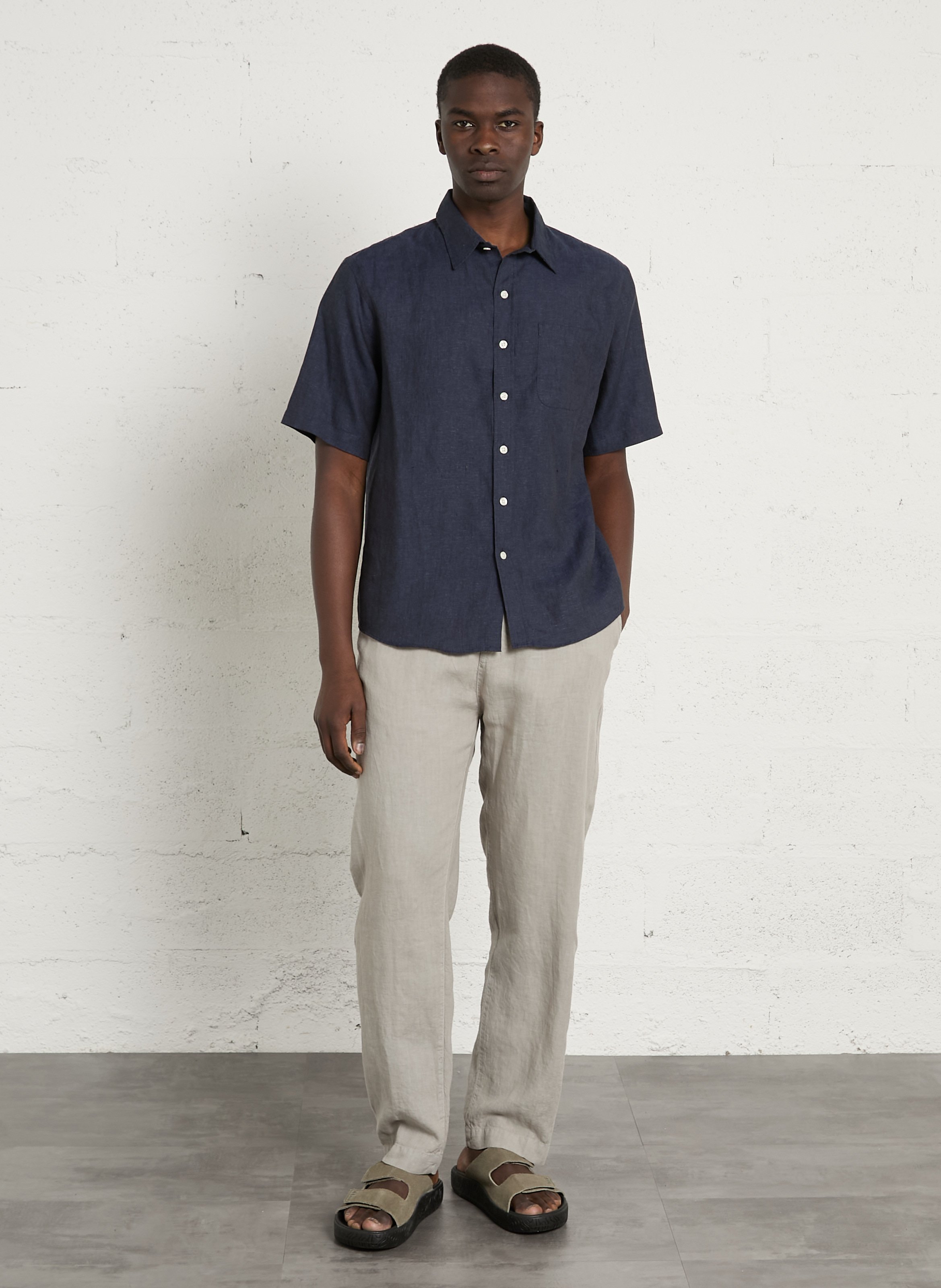 Rechte broek van linnen HARTFORD Beige