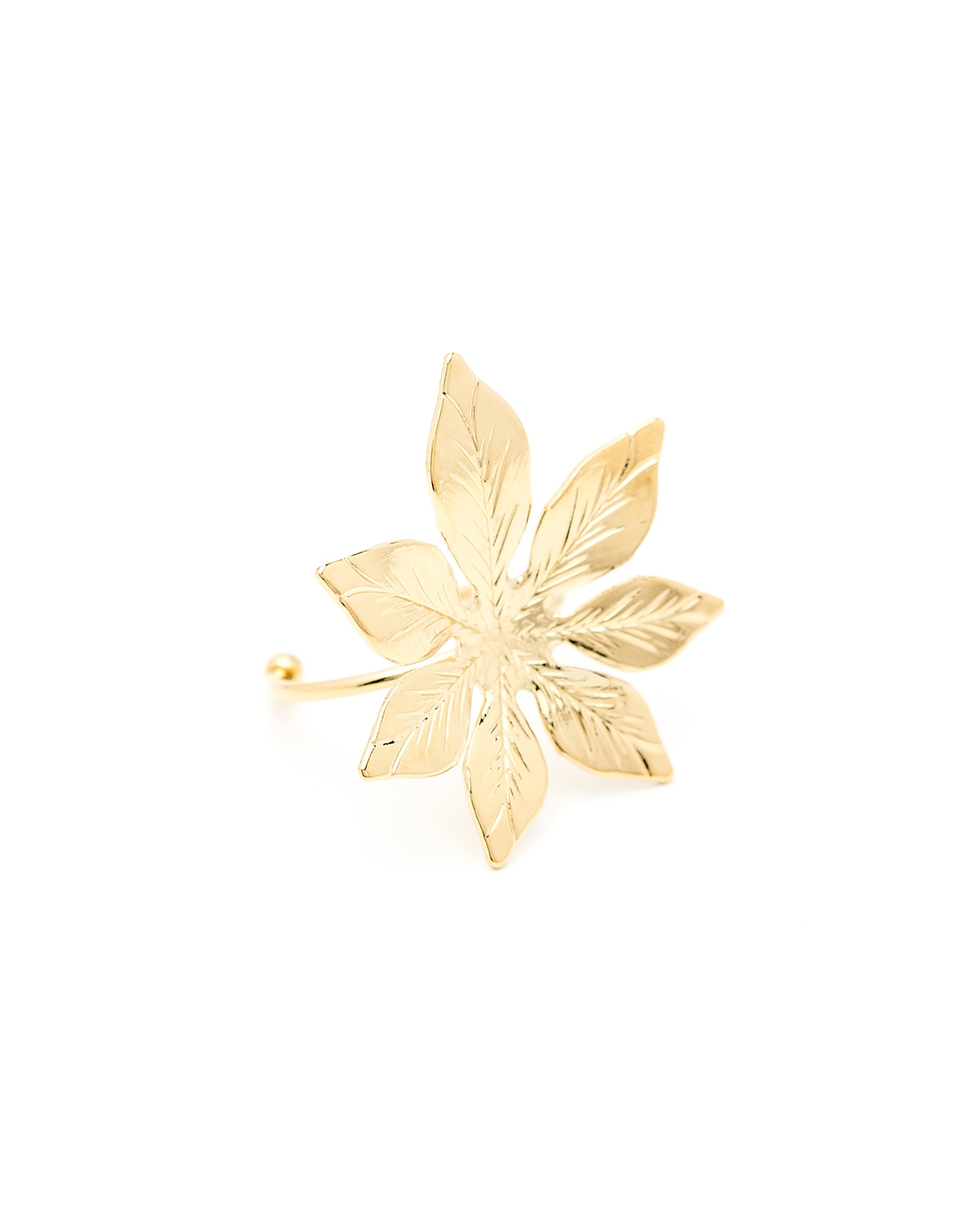 Maxi silver-plated flower ring GoldenMONSIEUR SIMONE