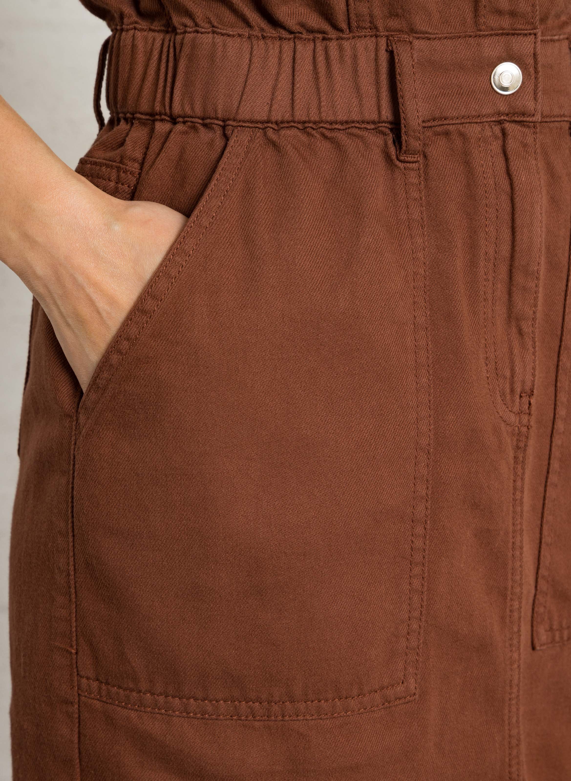 Robe courte col classique en coton MAISON 123 Marron