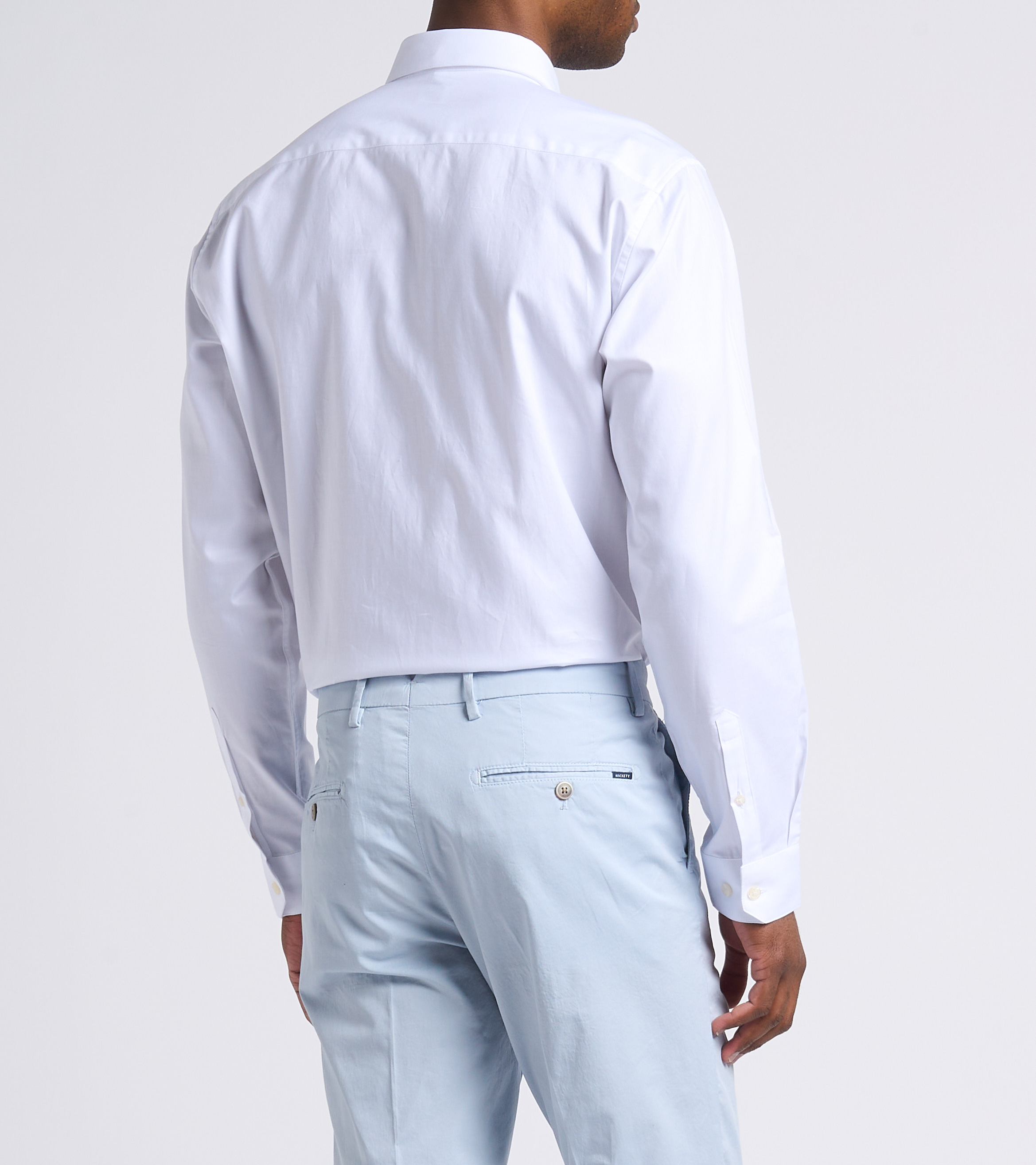 Rechte, katoenen blouse met klassieke kraag AU PRINTEMPS PARIS Wit