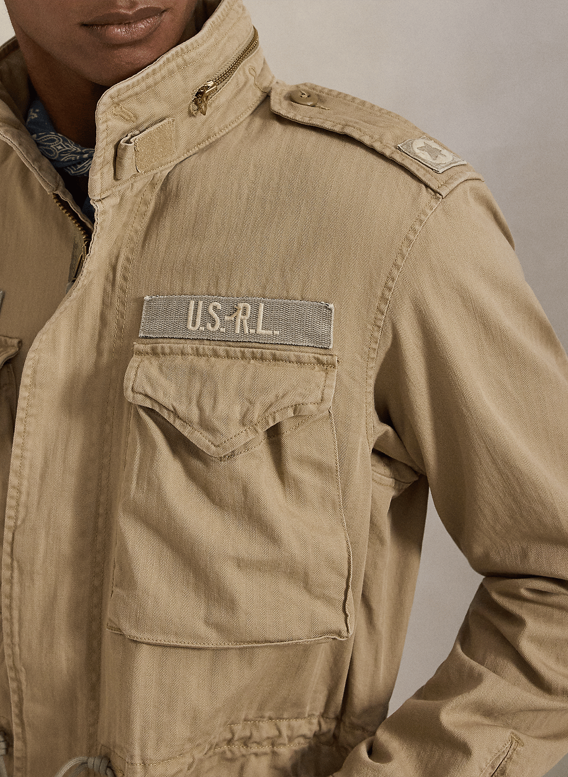 Veste utilitaire en coton POLO RALPH LAUREN Beige