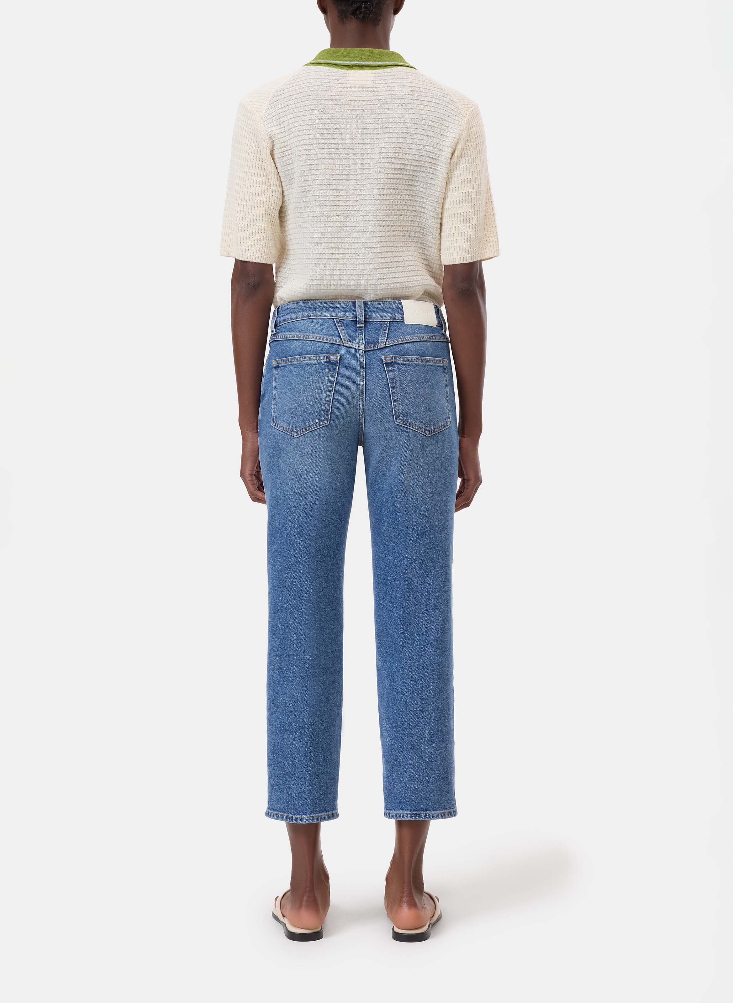 Cotton-blend straight-leg jeans CLOSED Blue