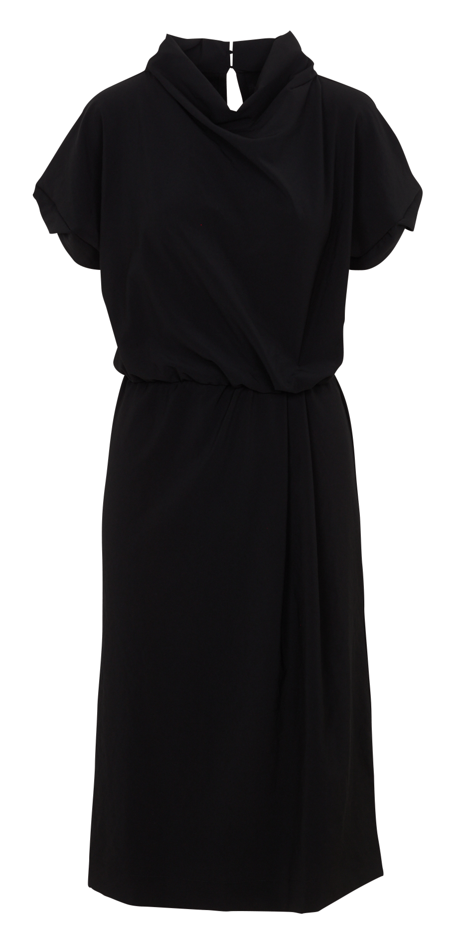 Solid straight midi dress COTELAC Black