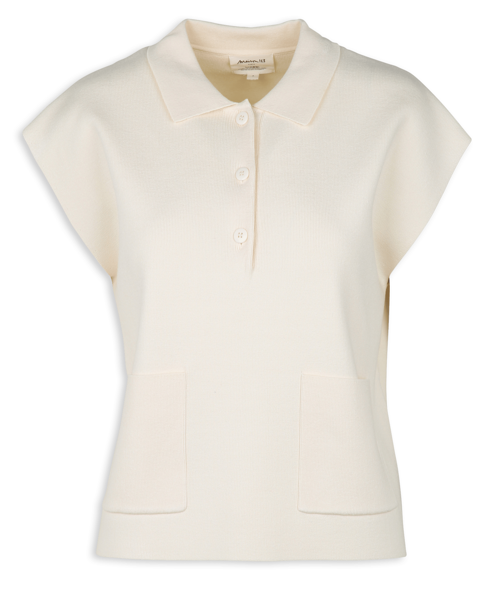 Sleeveless solid color sweater MAISON 123 Beige