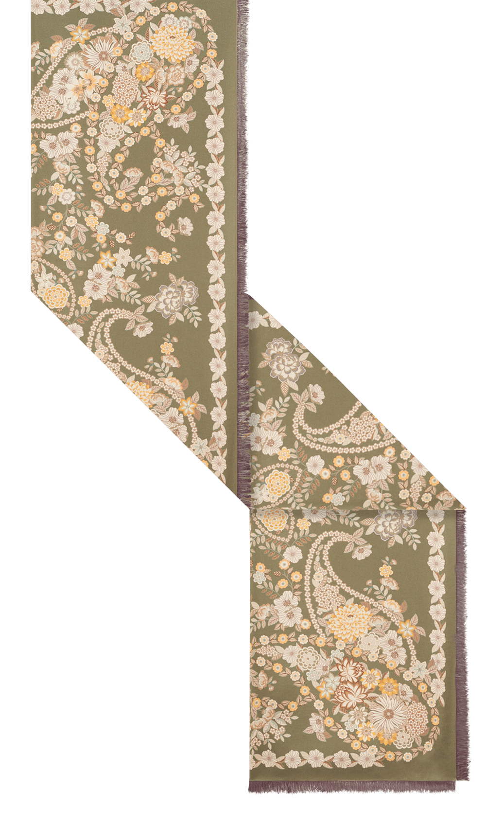 Foulard imprimé en soie GERARD DAREL Kaki