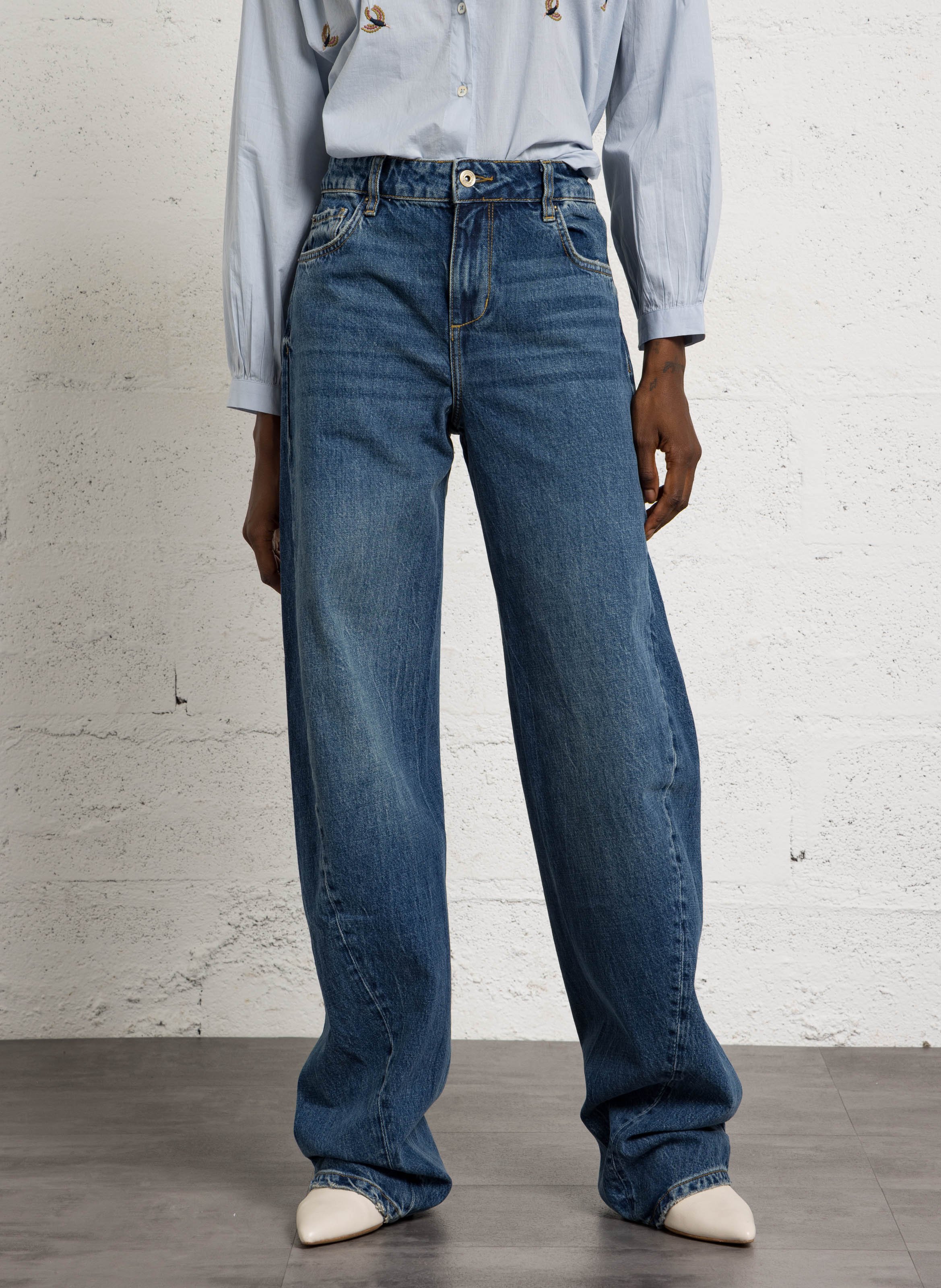 Jean droit en coton LIU JO Blue