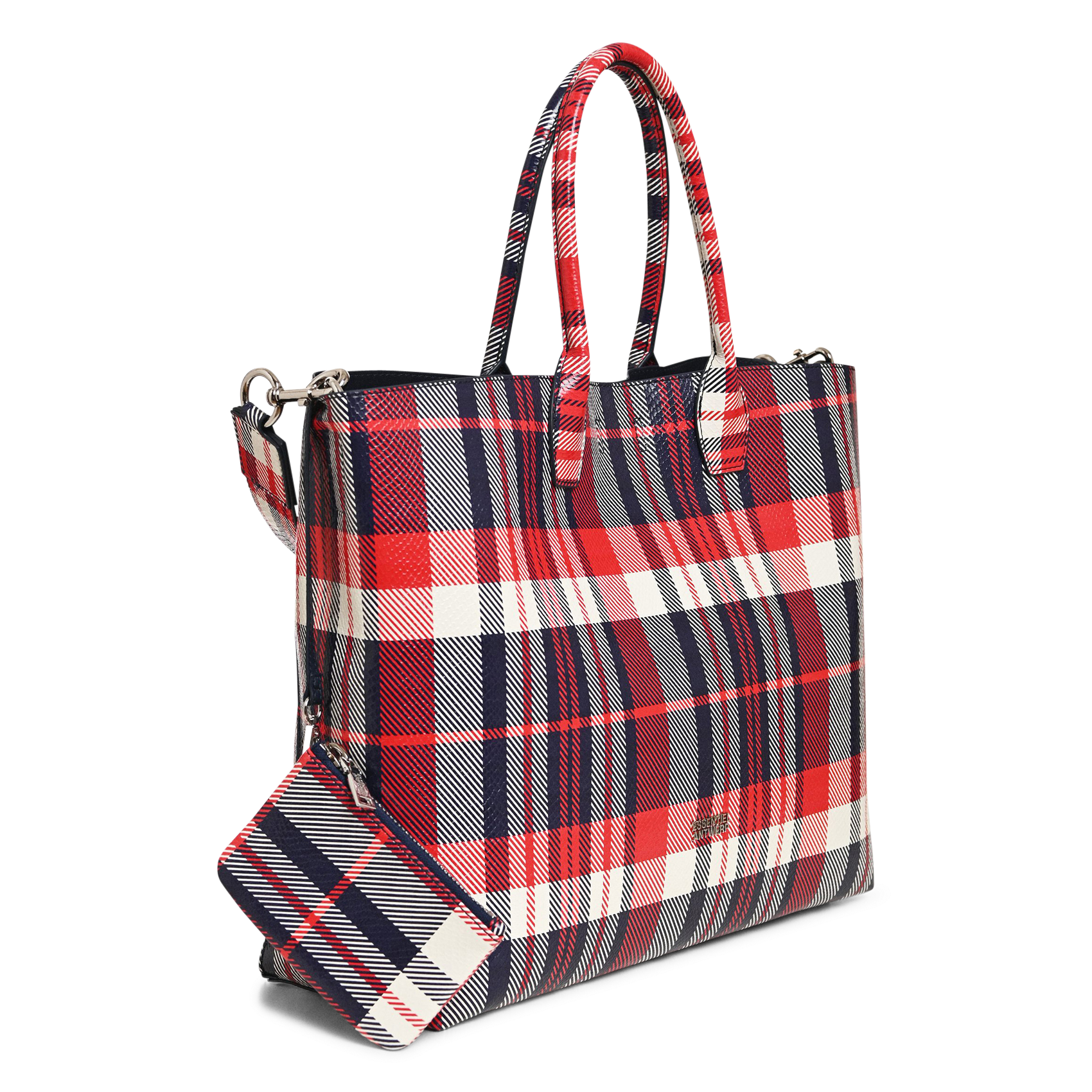 Sac cabas à carreaux ESSENTIEL ANTWERP Rouge