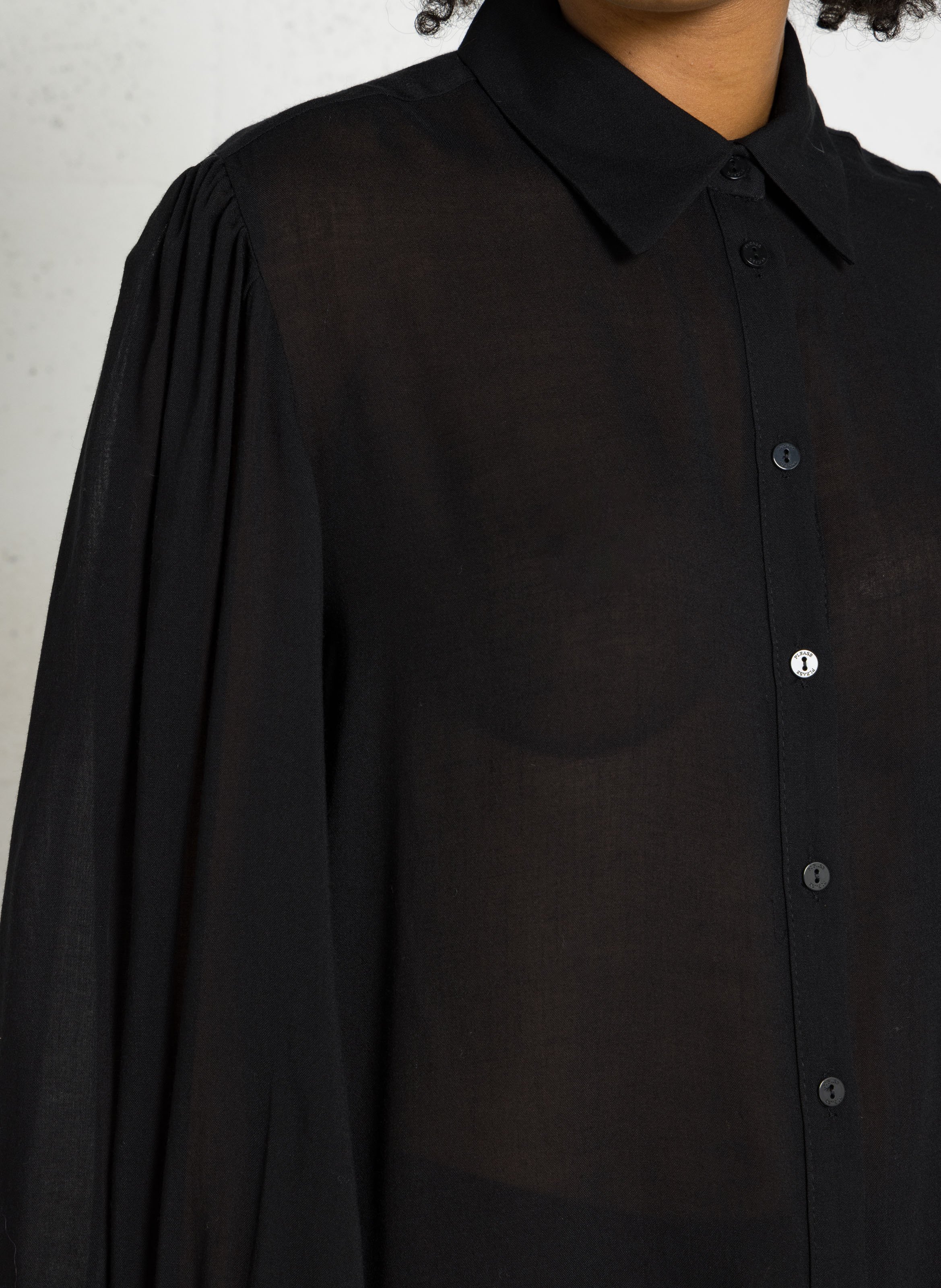 Chemise manches longues PLEASE Noir