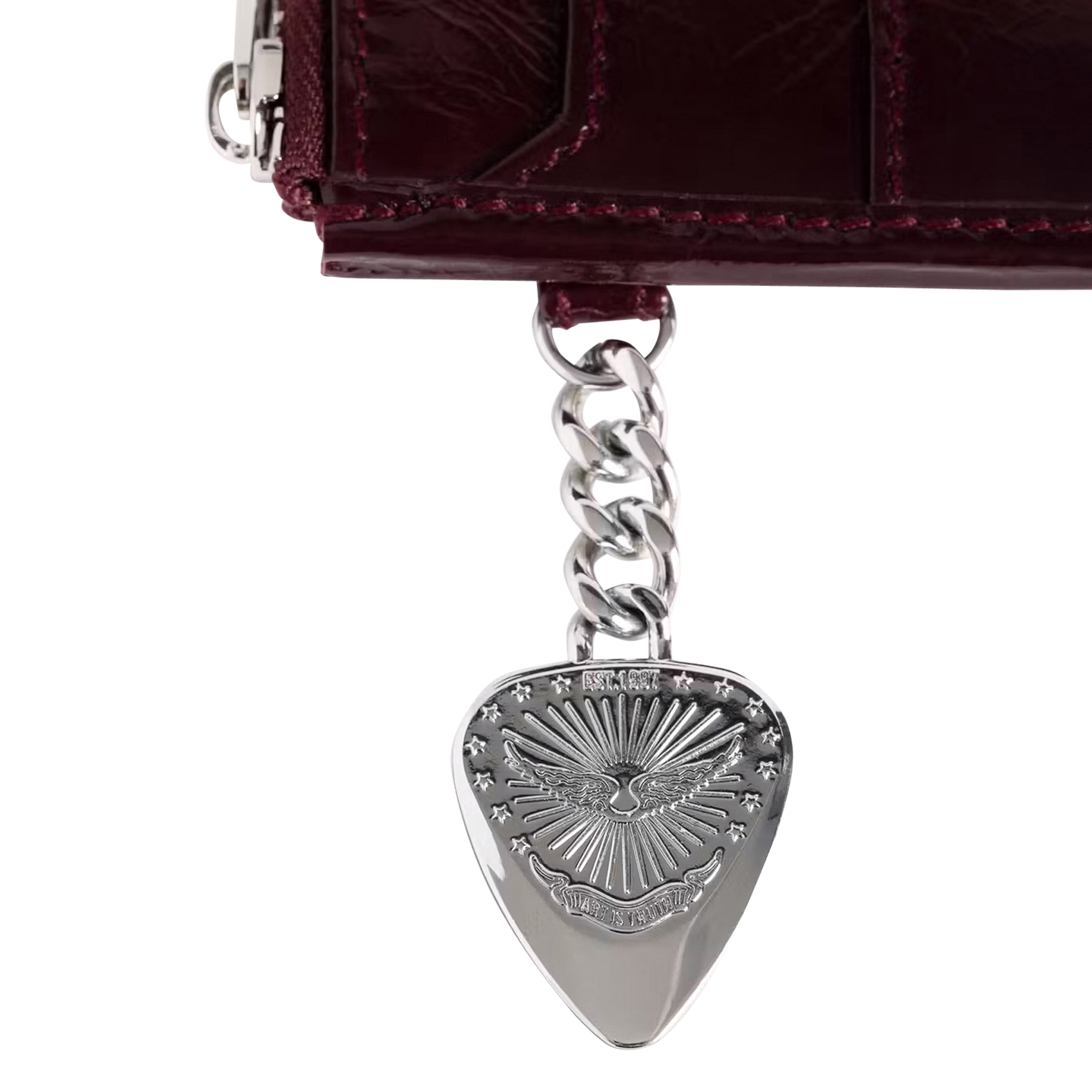 Porte-cartes avec charms en cuir vernis ZADIG&VOLTAIRE Violet
