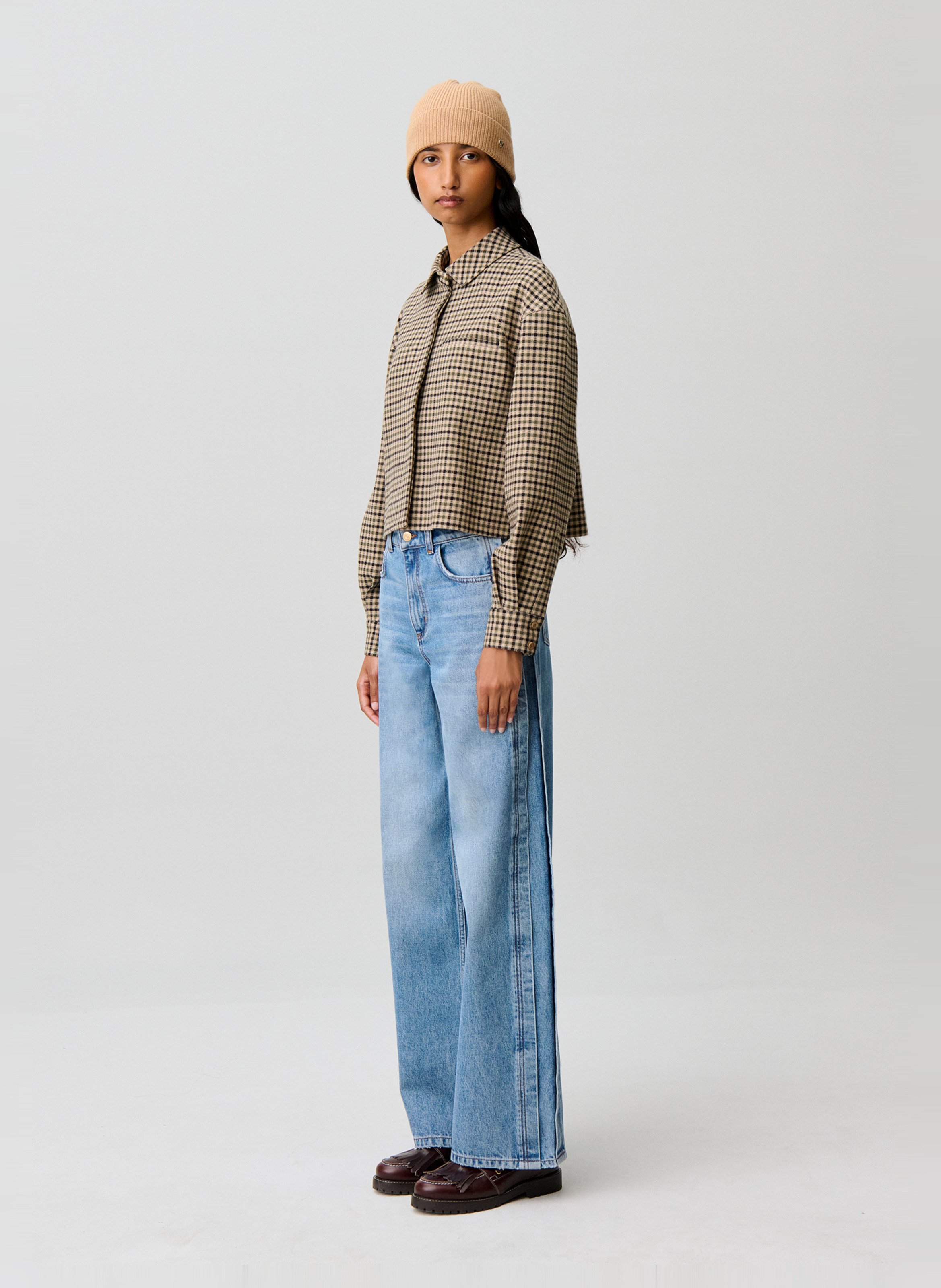 veste courte à carreaux en laine mélangée CLAUDIE PIERLOT Multicolore