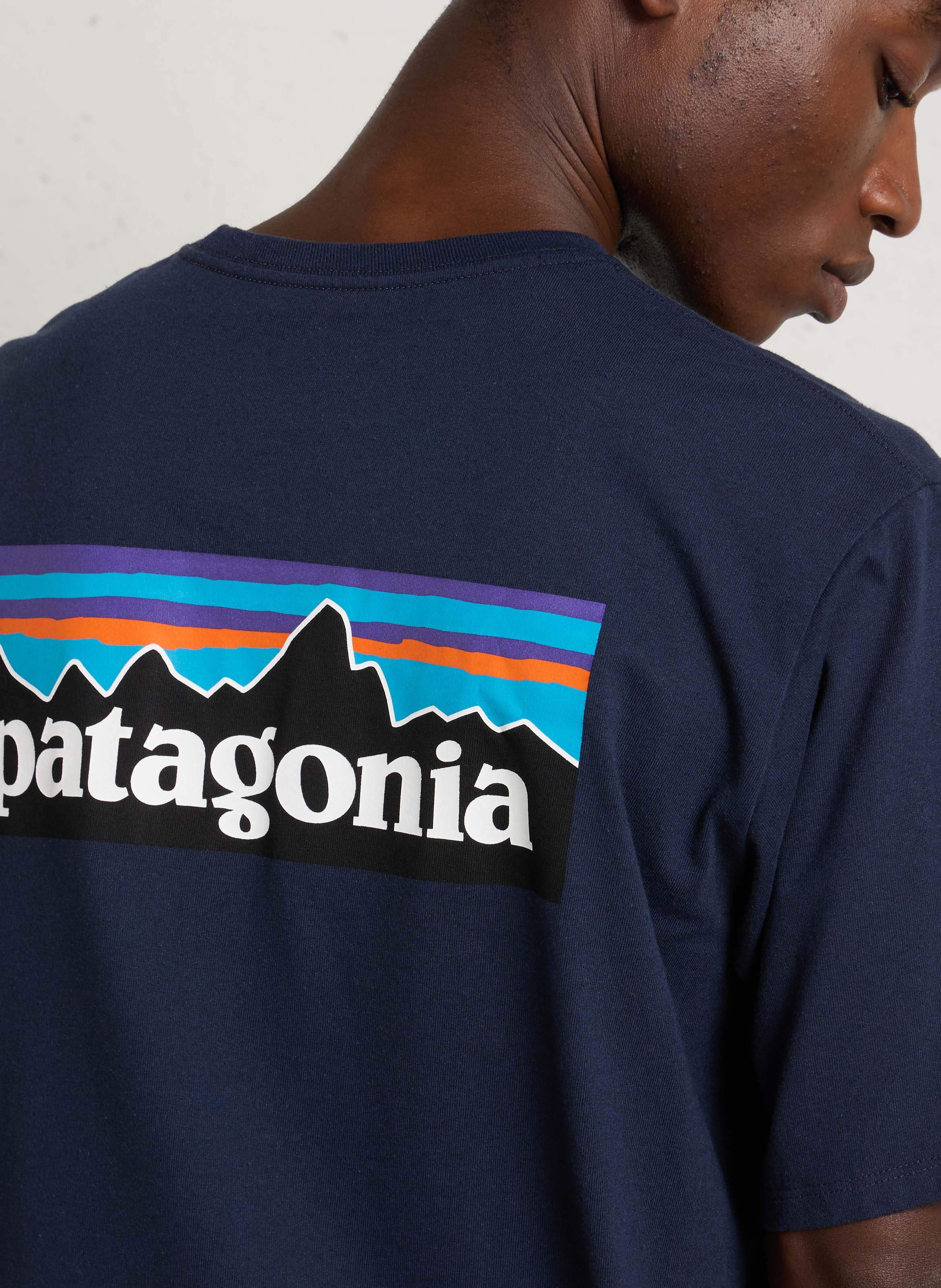 Gemêleerd T-shirt met zeefdruk PATAGONIA Blauw