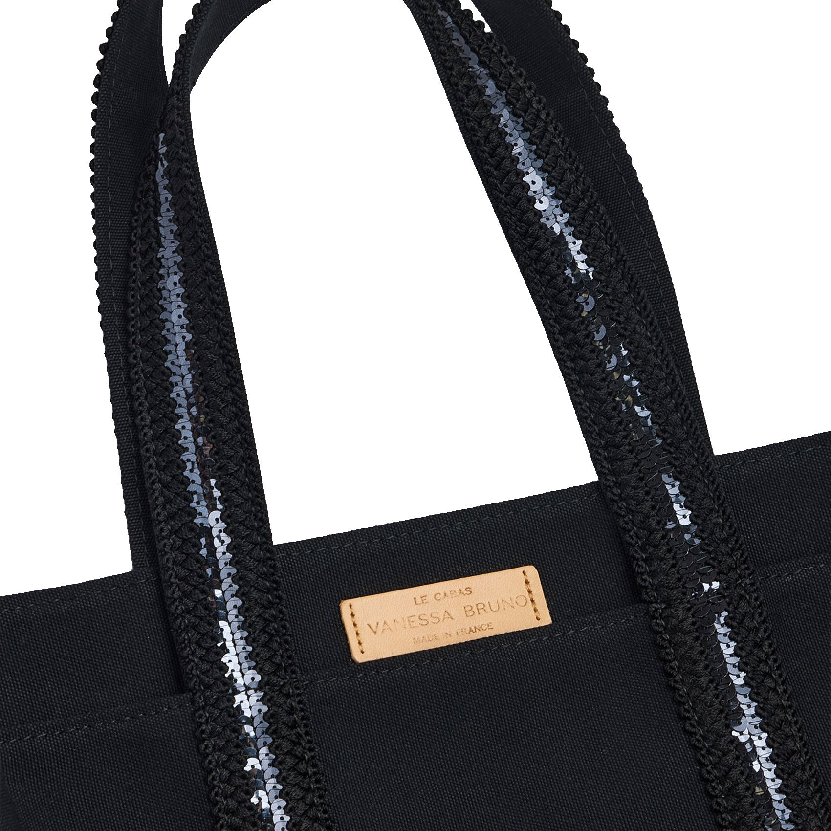 Effen shopper met glitterdetail VANESSA BRUNO Zwart