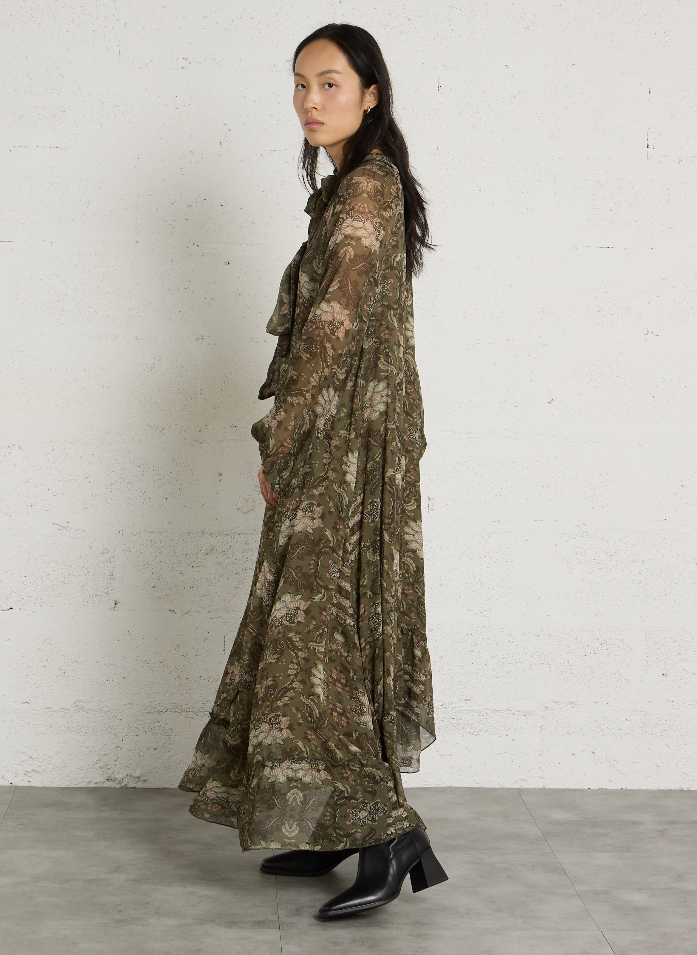 Long loose-fit printed dress BERENICE Multicolored