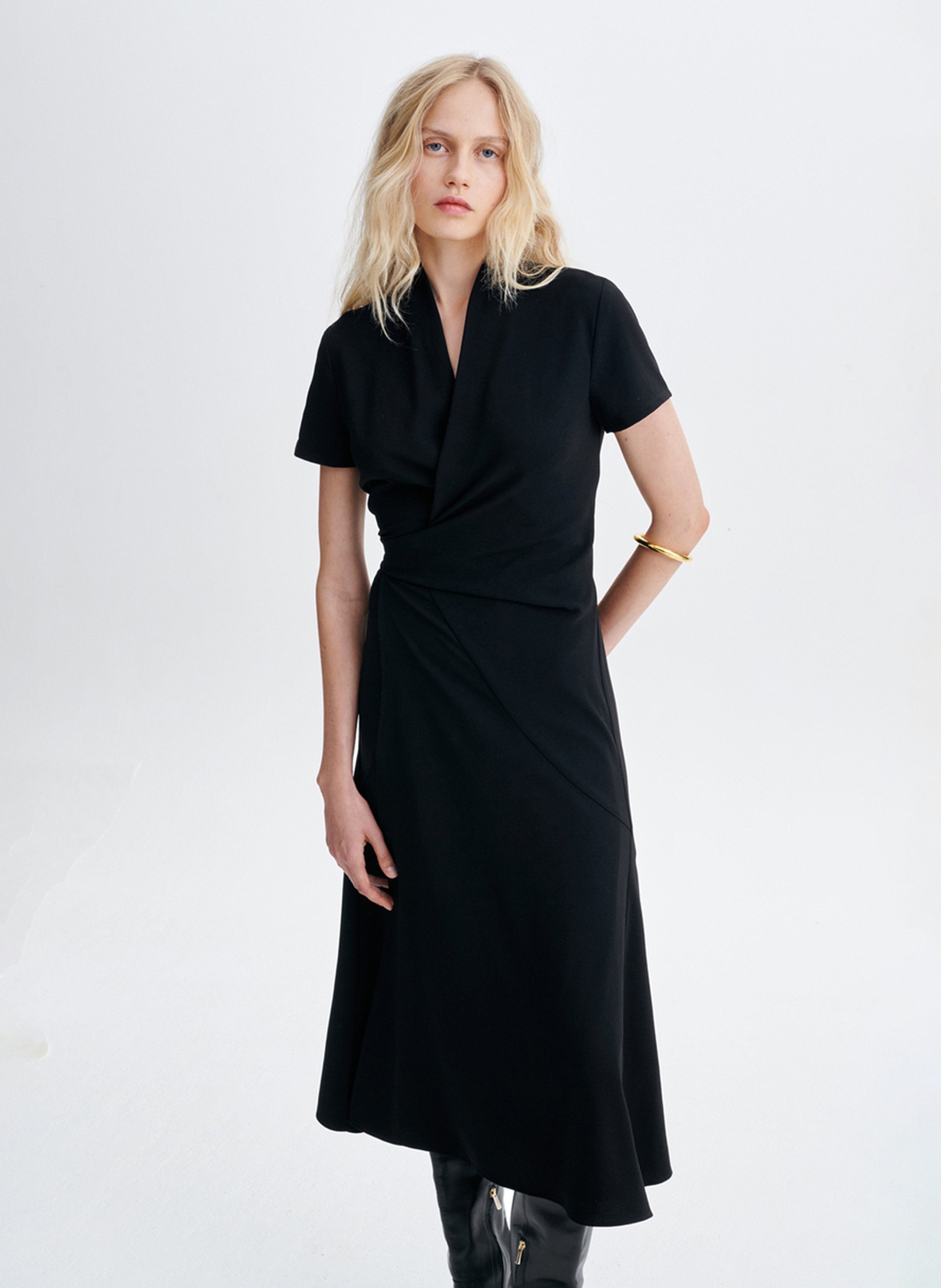 Robe midi portefeuille VANESSA BRUNO Zwart