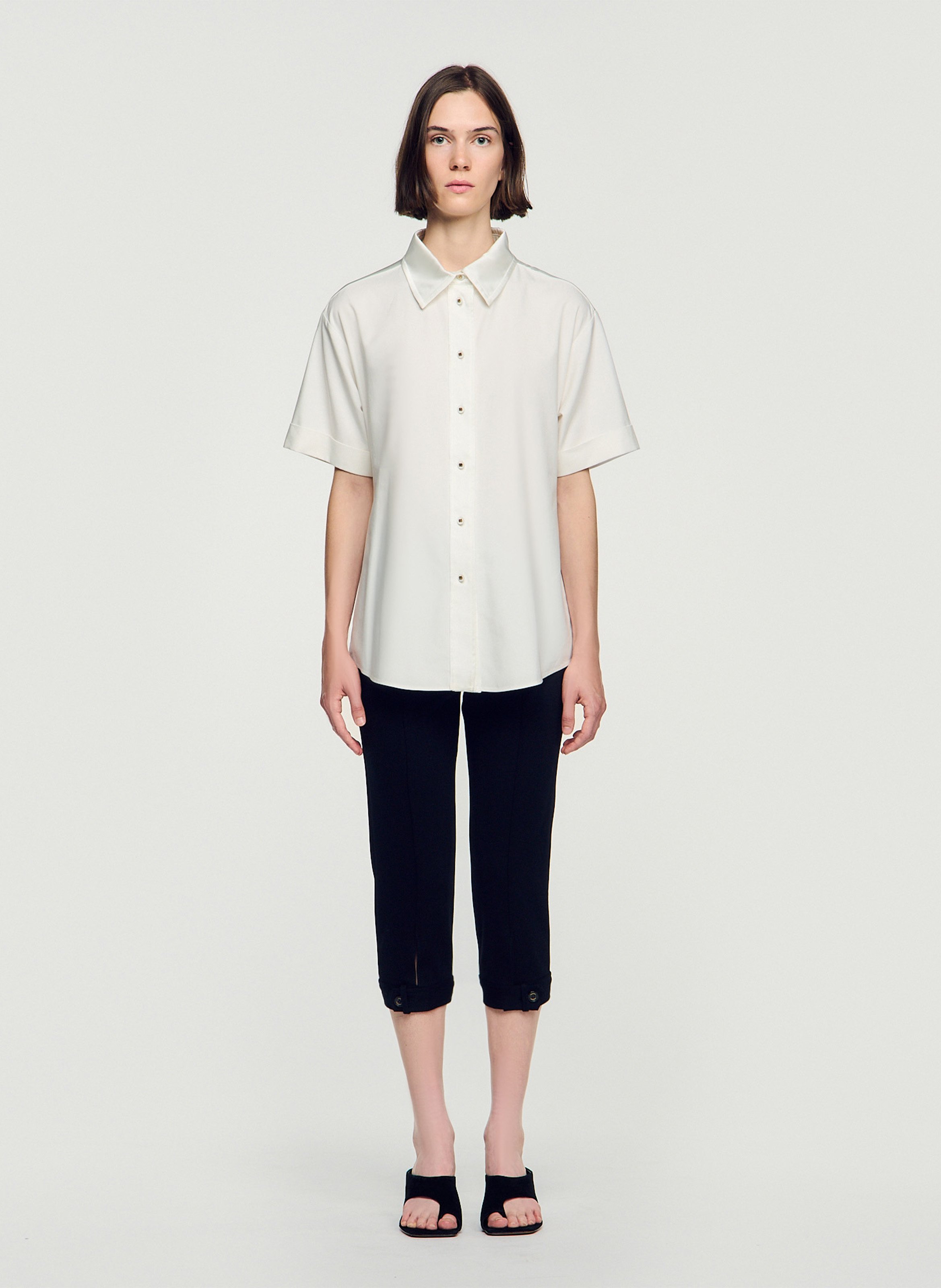 Loose-fit shirt with classic collar SANDRO Beige