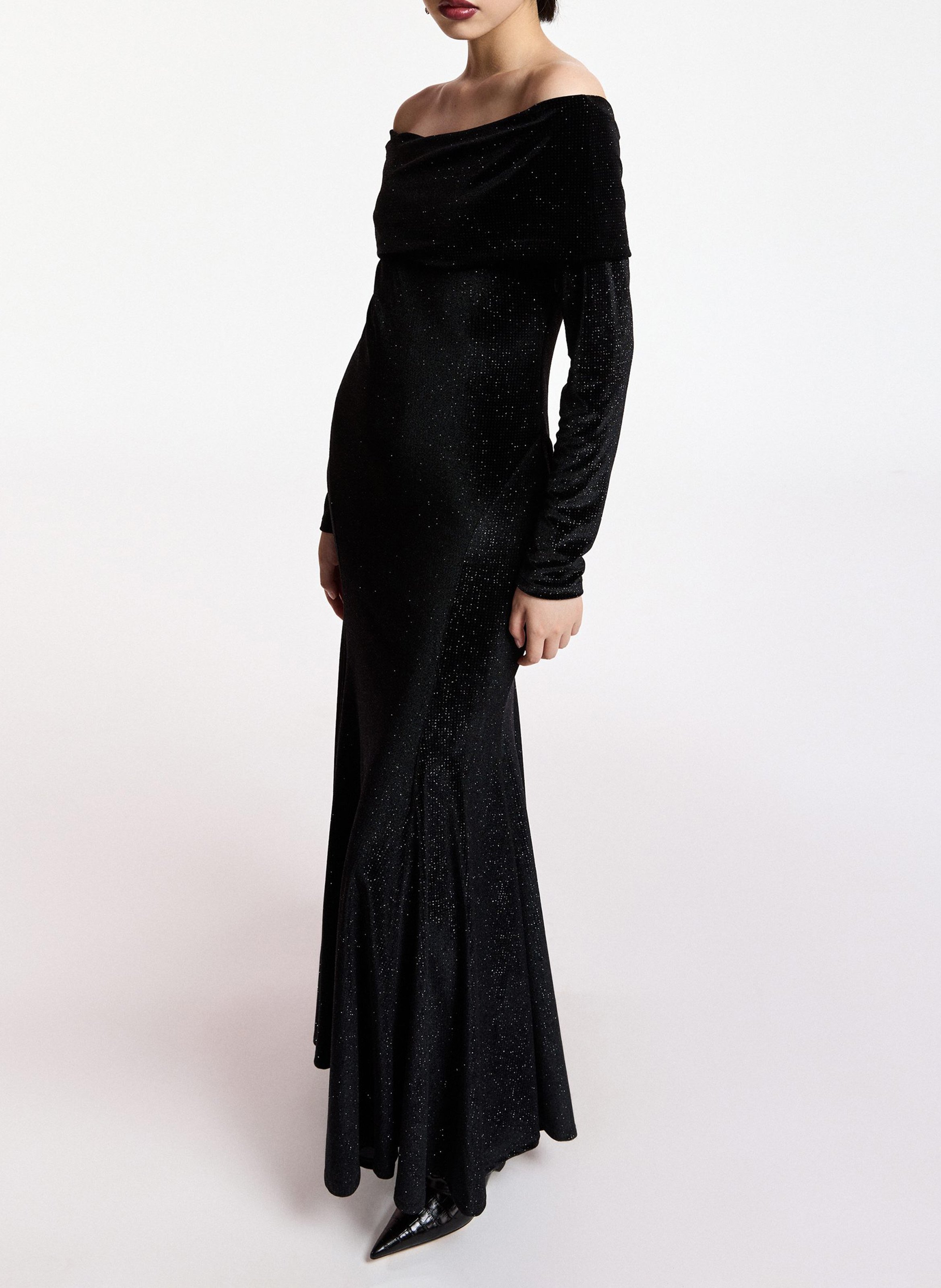 Robe longue moulante pailletée ESSENTIEL ANTWERP Noir