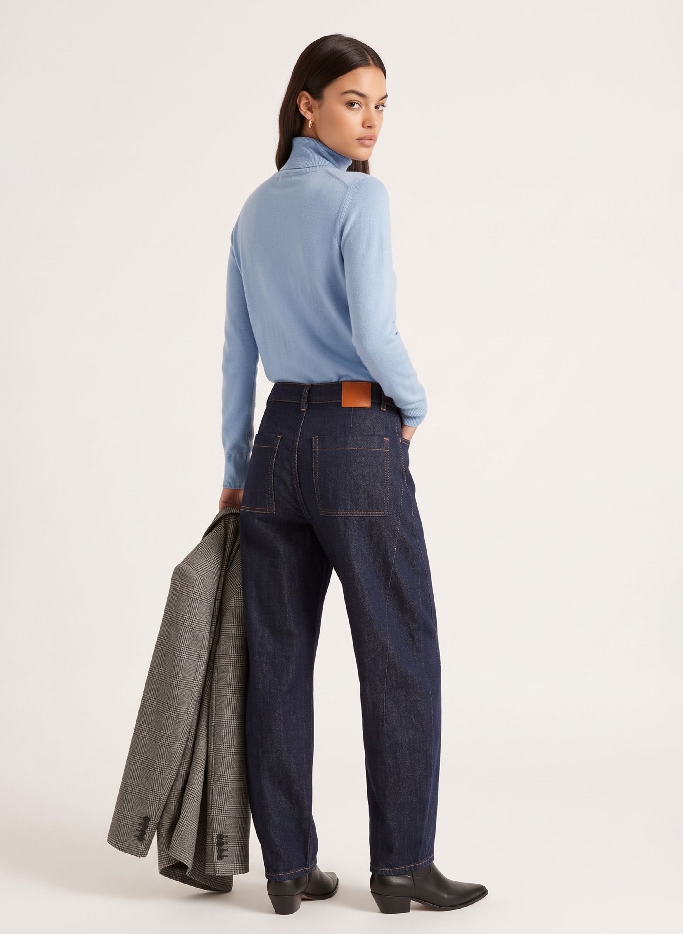 Jean barrel en coton mélangé KOOKAI Bleu