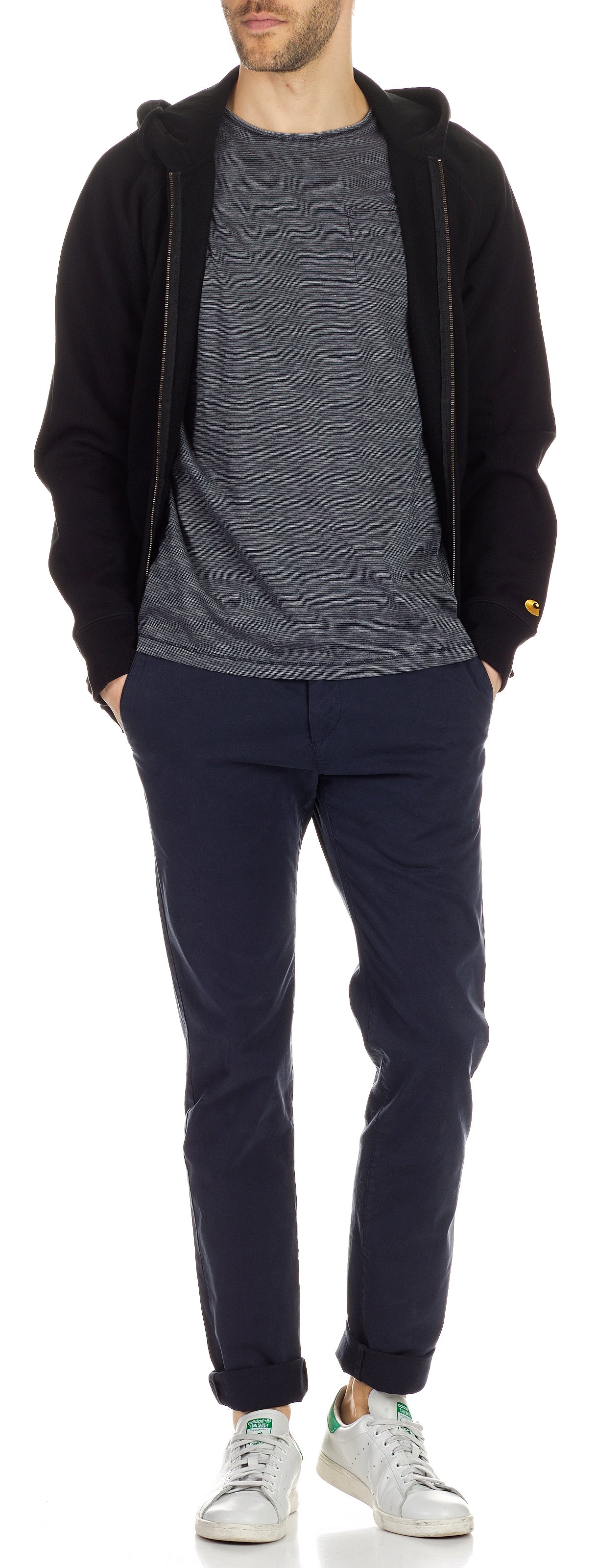 Stretch cotton slim chinos Blue