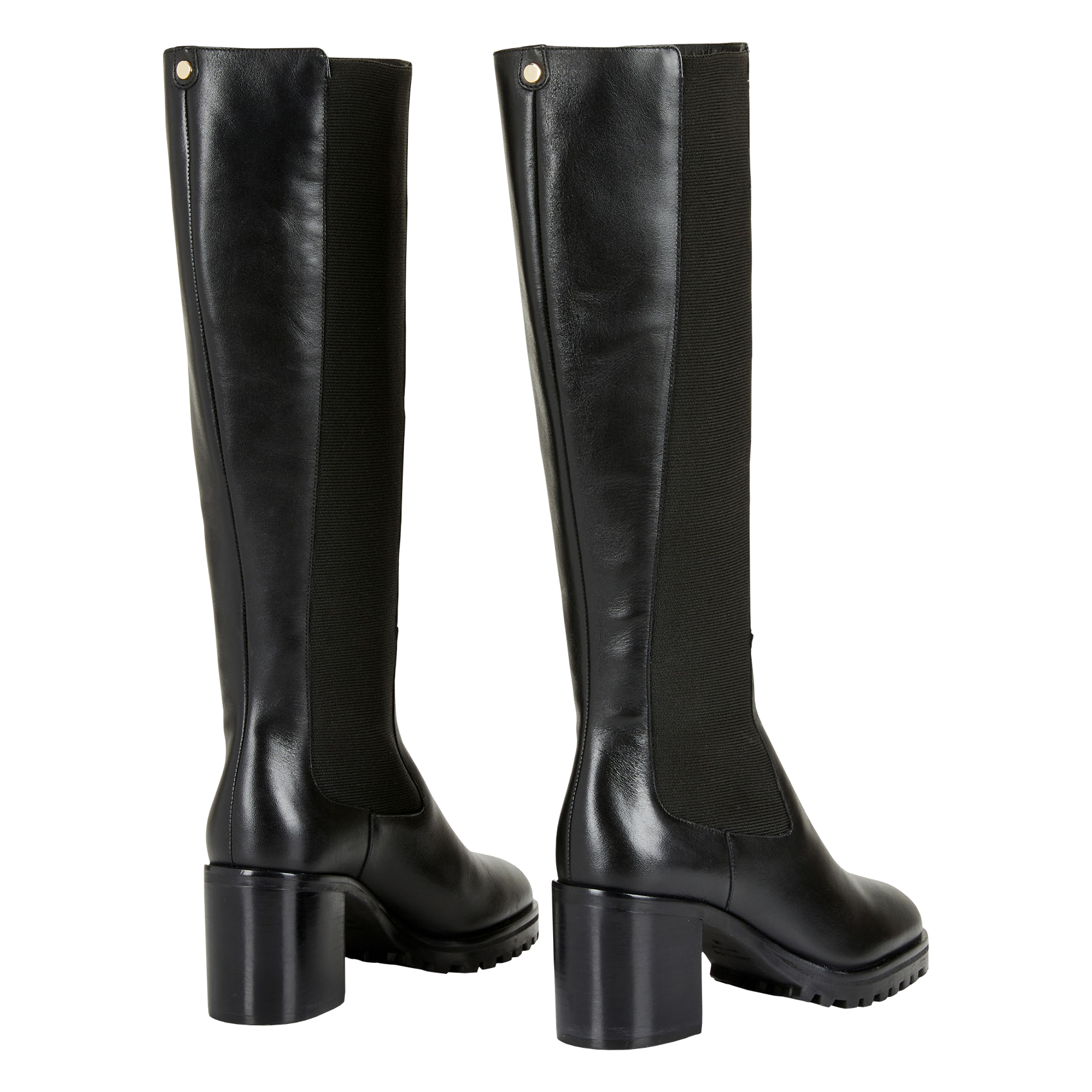 Bottes à talon en cuir lisse COSMOPARIS Noir