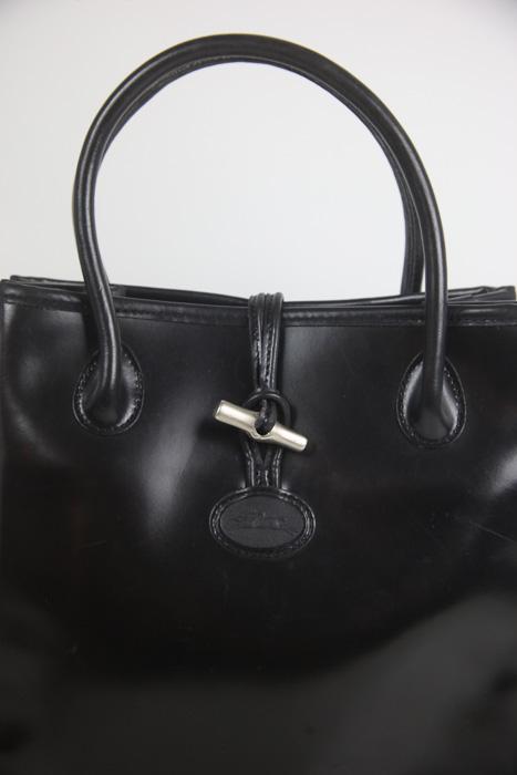 Sac à main longchamp noir 2024 cuir