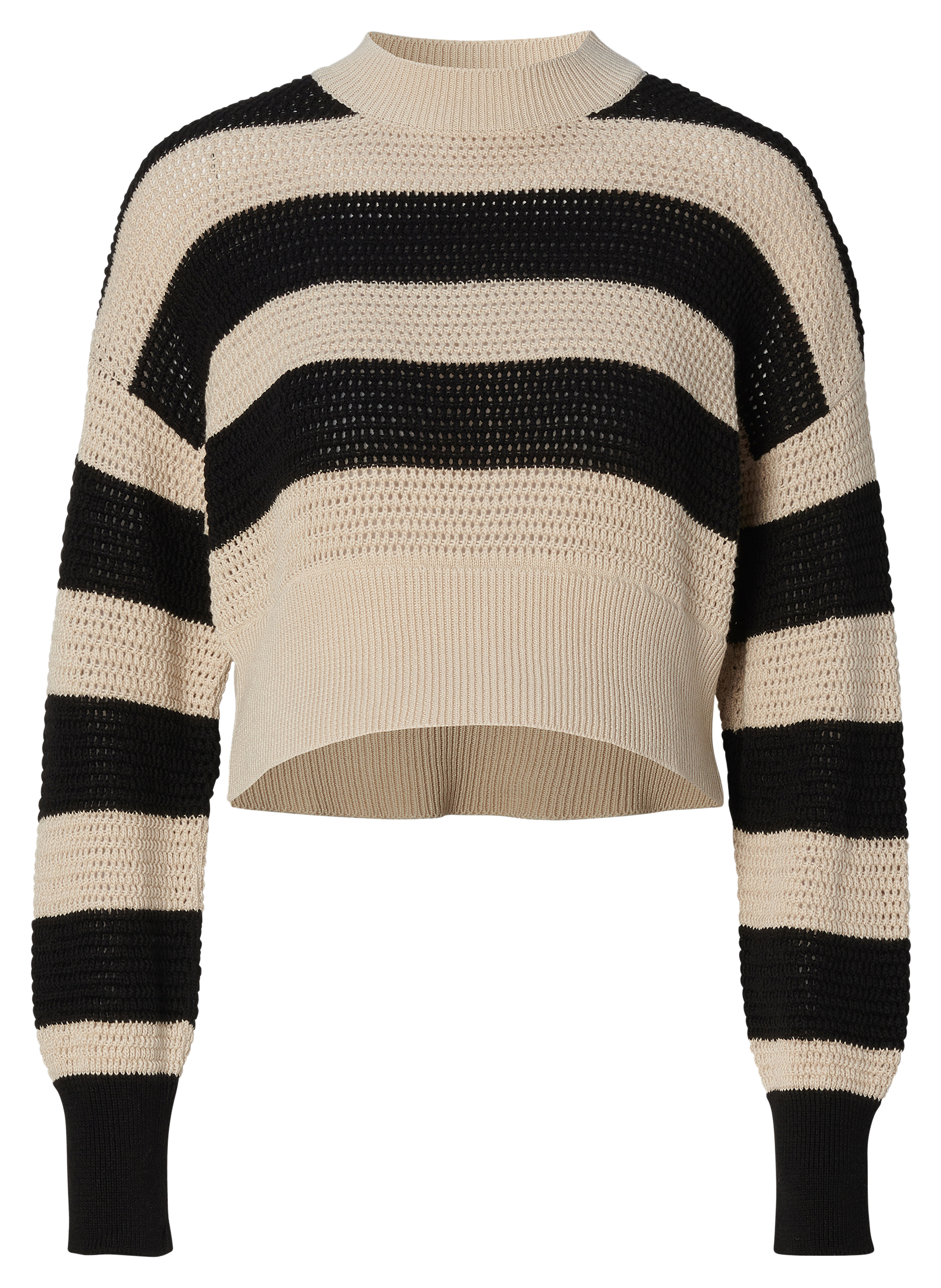 Short high-neck cotton blend sweater NOPPIES Black