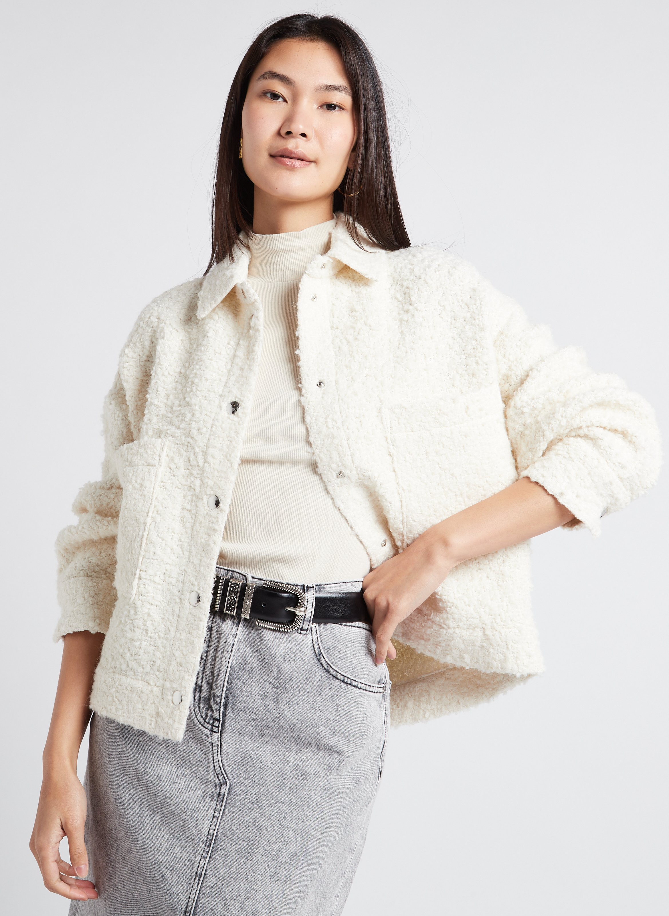 Leren riem met lussen BA&SH Zwart