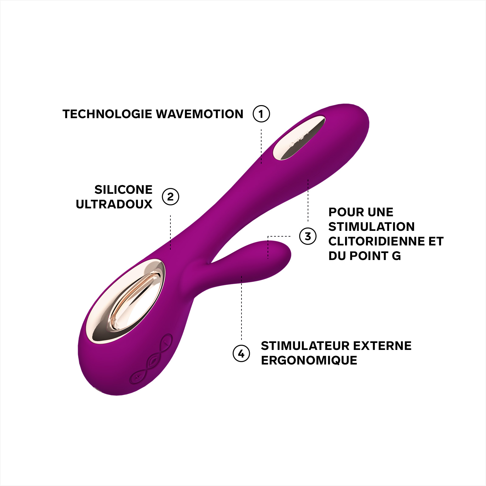 Clitoral stimulator and G-spot rabbit vibrator LELO Violet